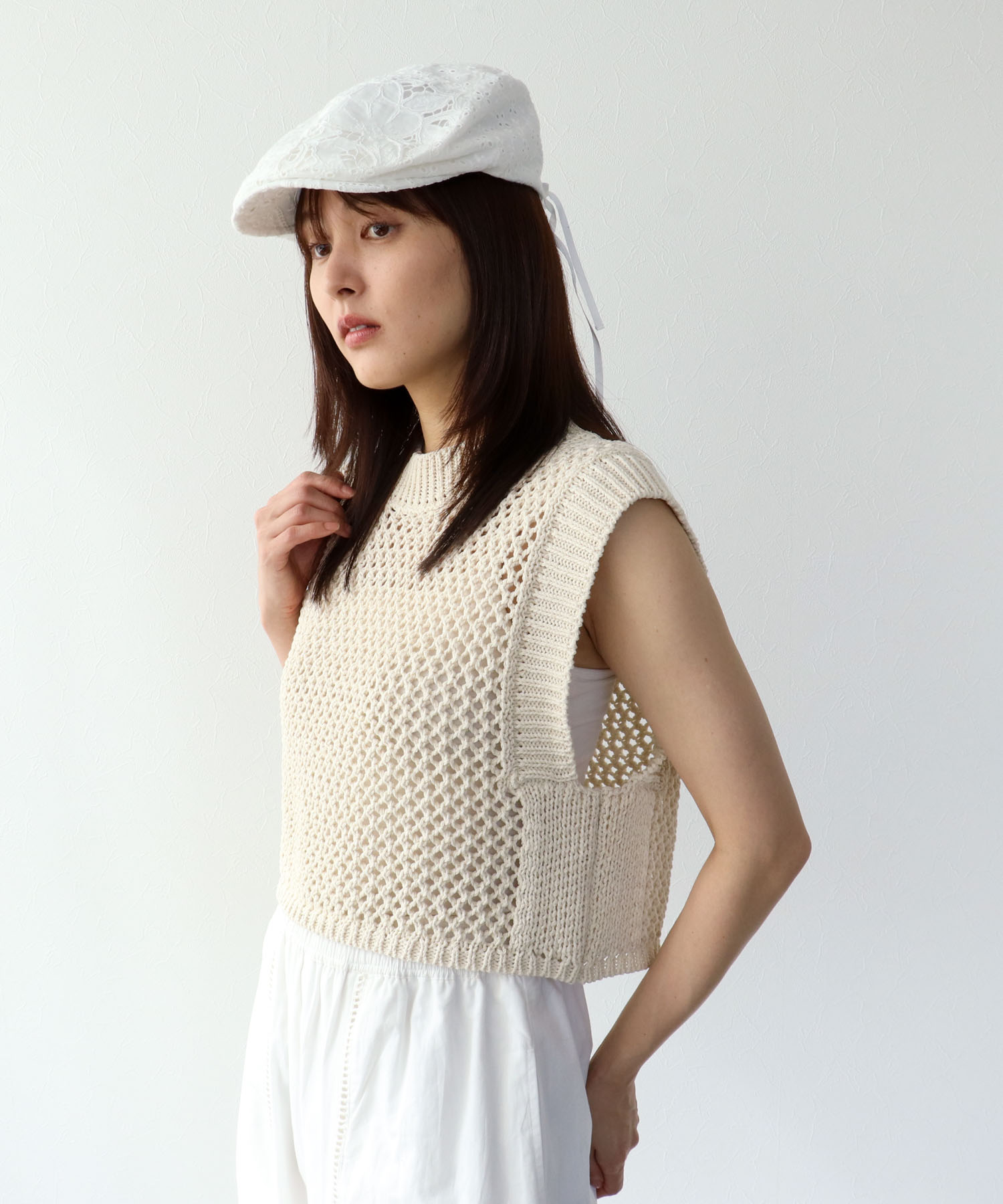 パッチワークレースハンチング