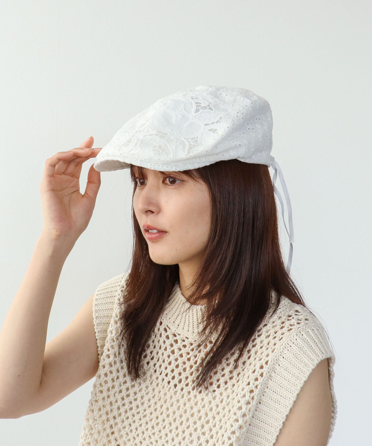 パッチワークレースハンチング