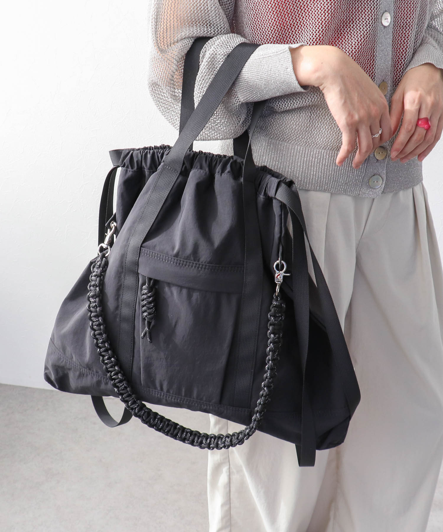 ナイロン3WAYスクエアトートⅡ