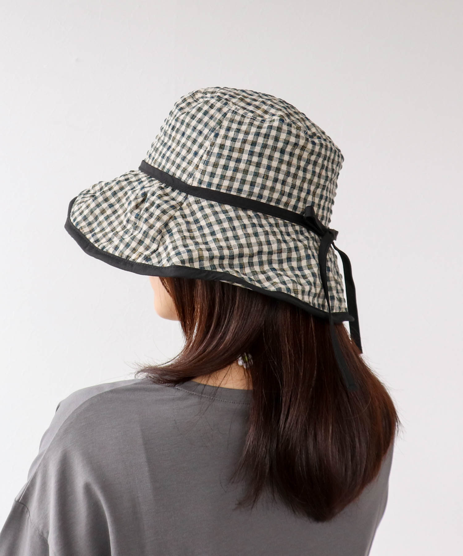 ギンガムチェックパイピングHAT
