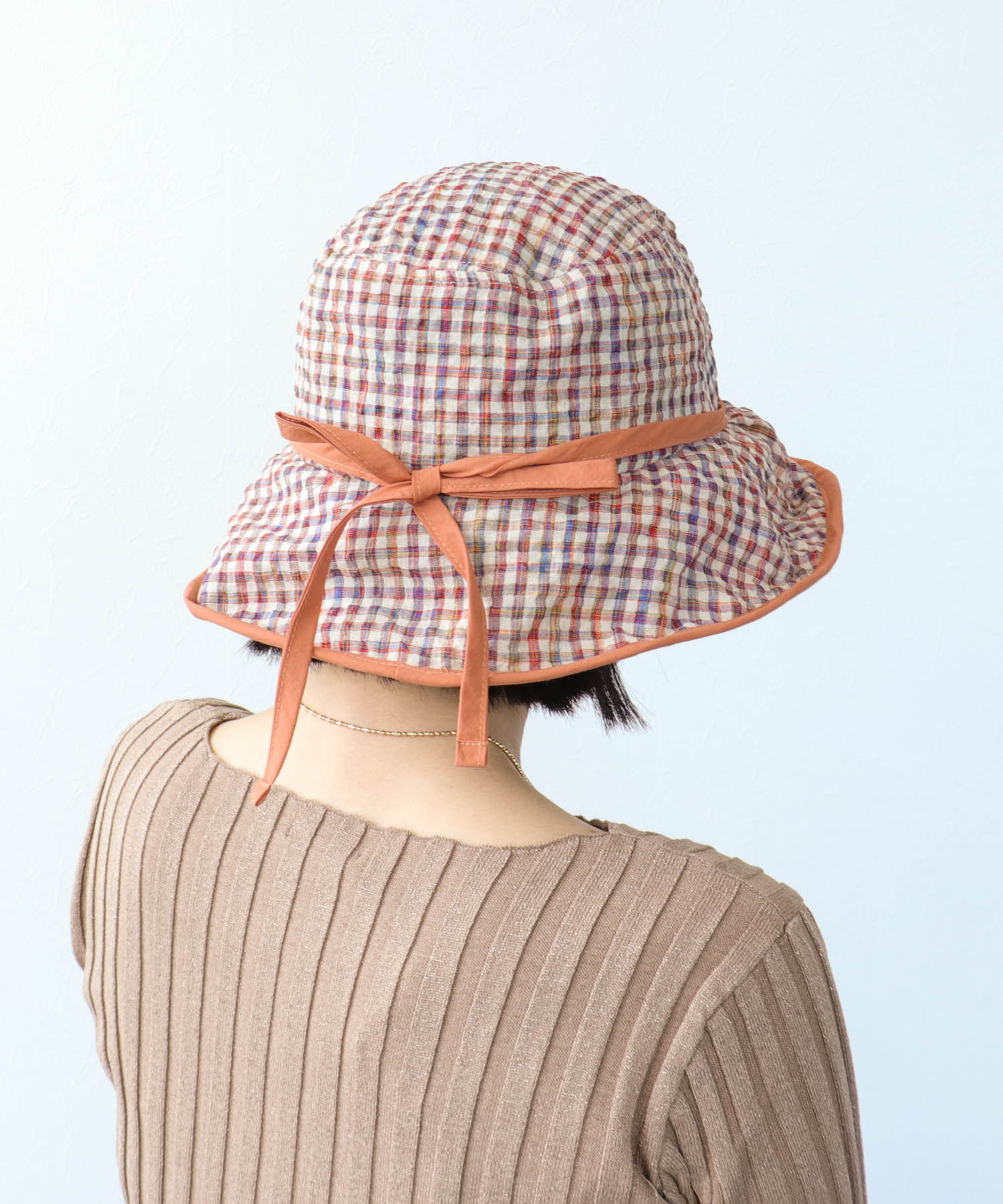 ギンガムチェックパイピングHAT