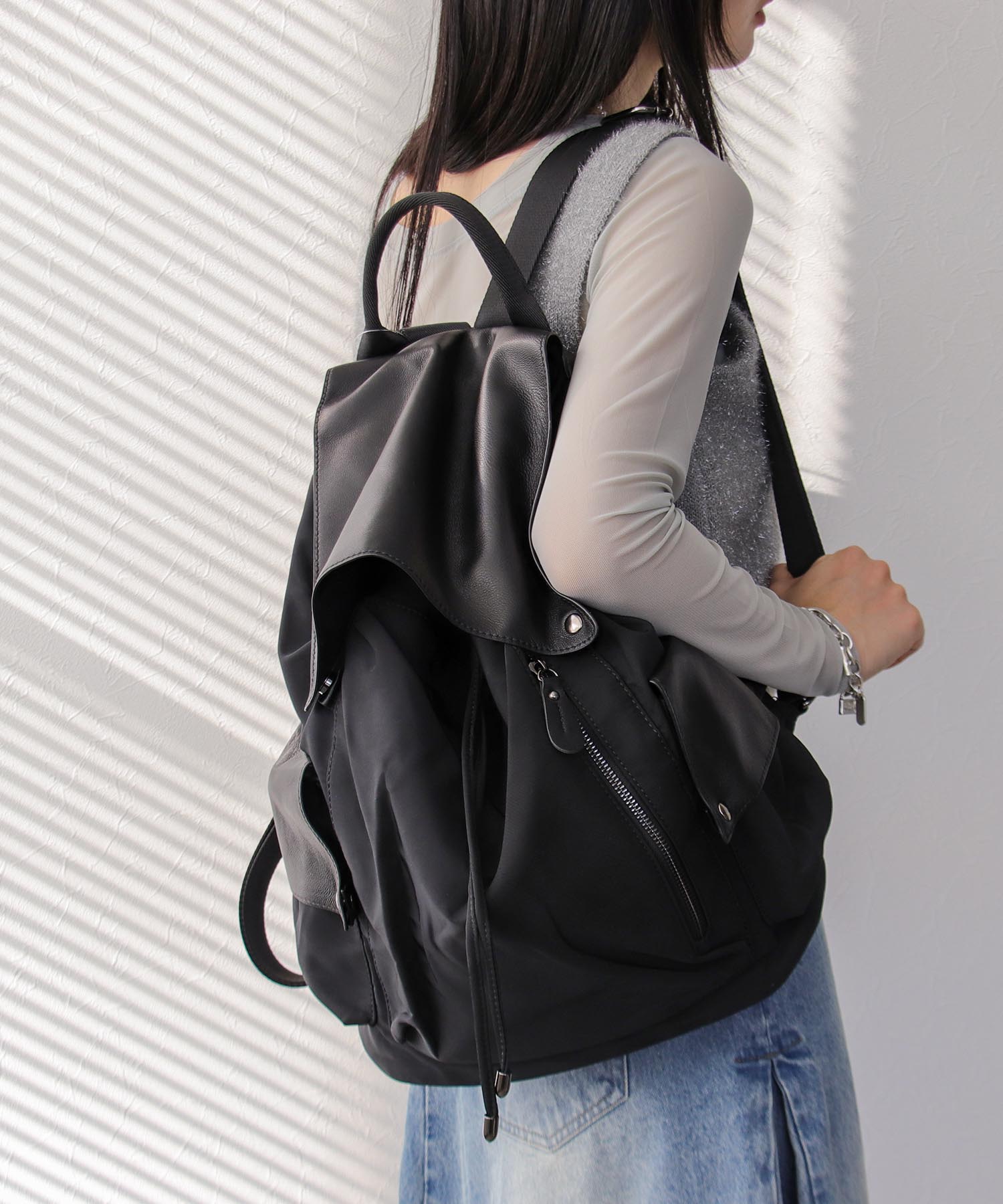 ラム×ナイロンBIGリュック