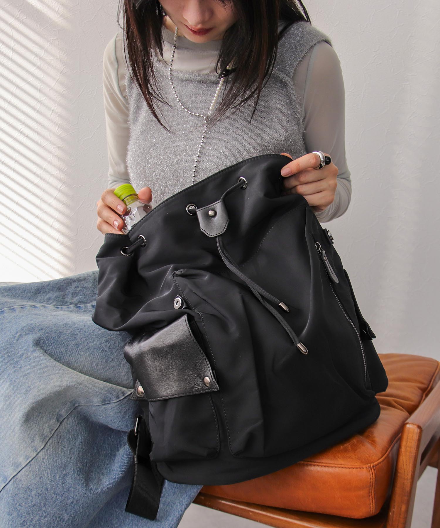 ラム×ナイロンBIGリュック