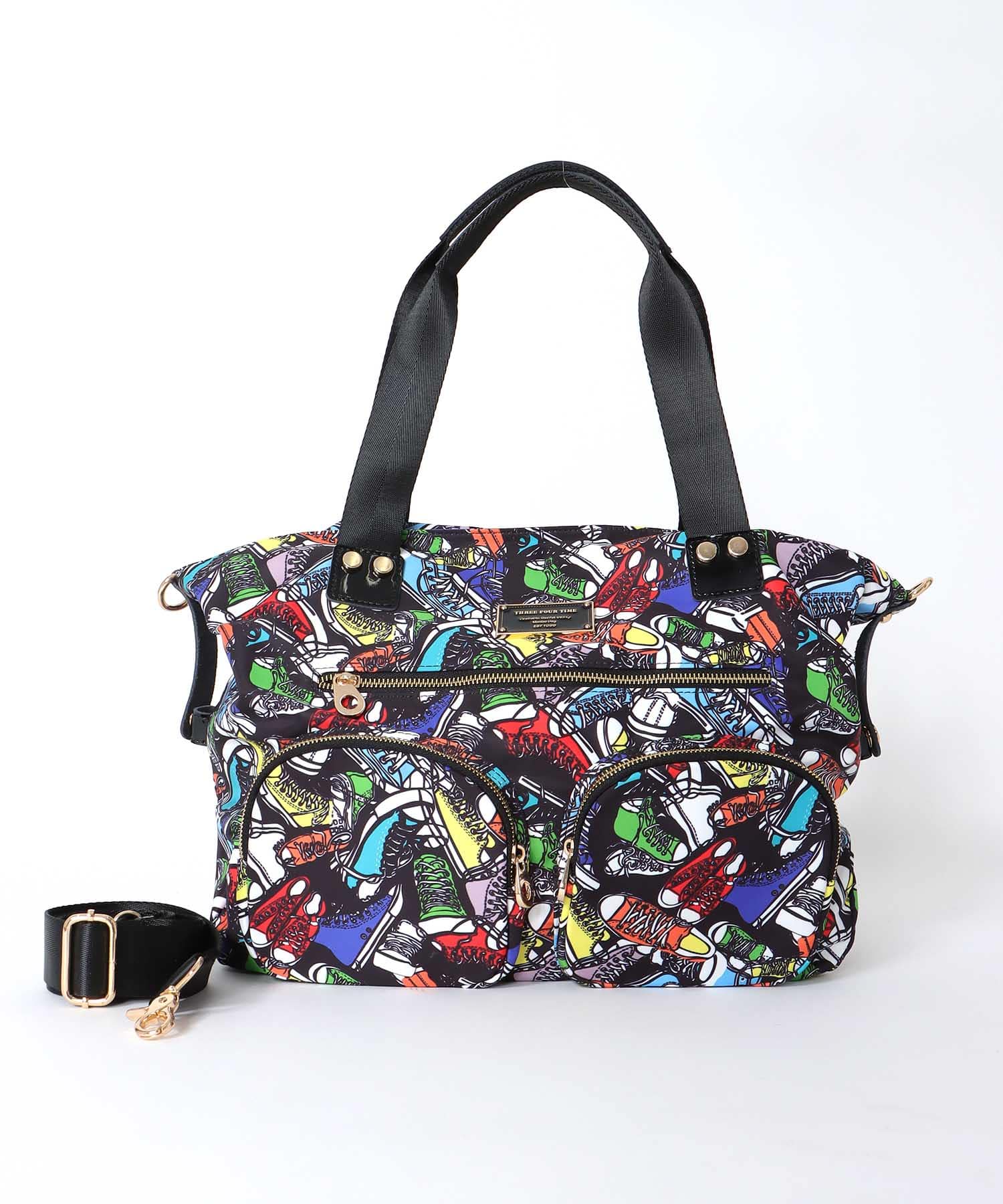 トリムパテントレザープリントBAG