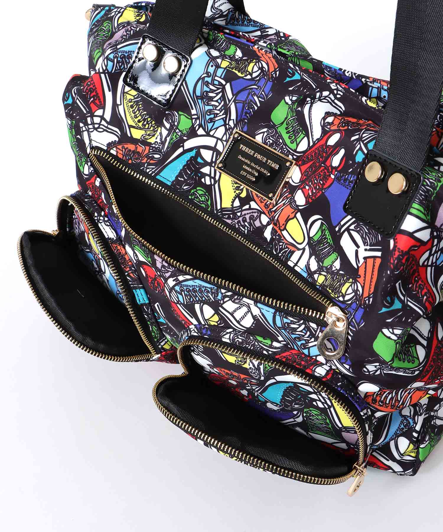 トリムパテントレザープリントBAG