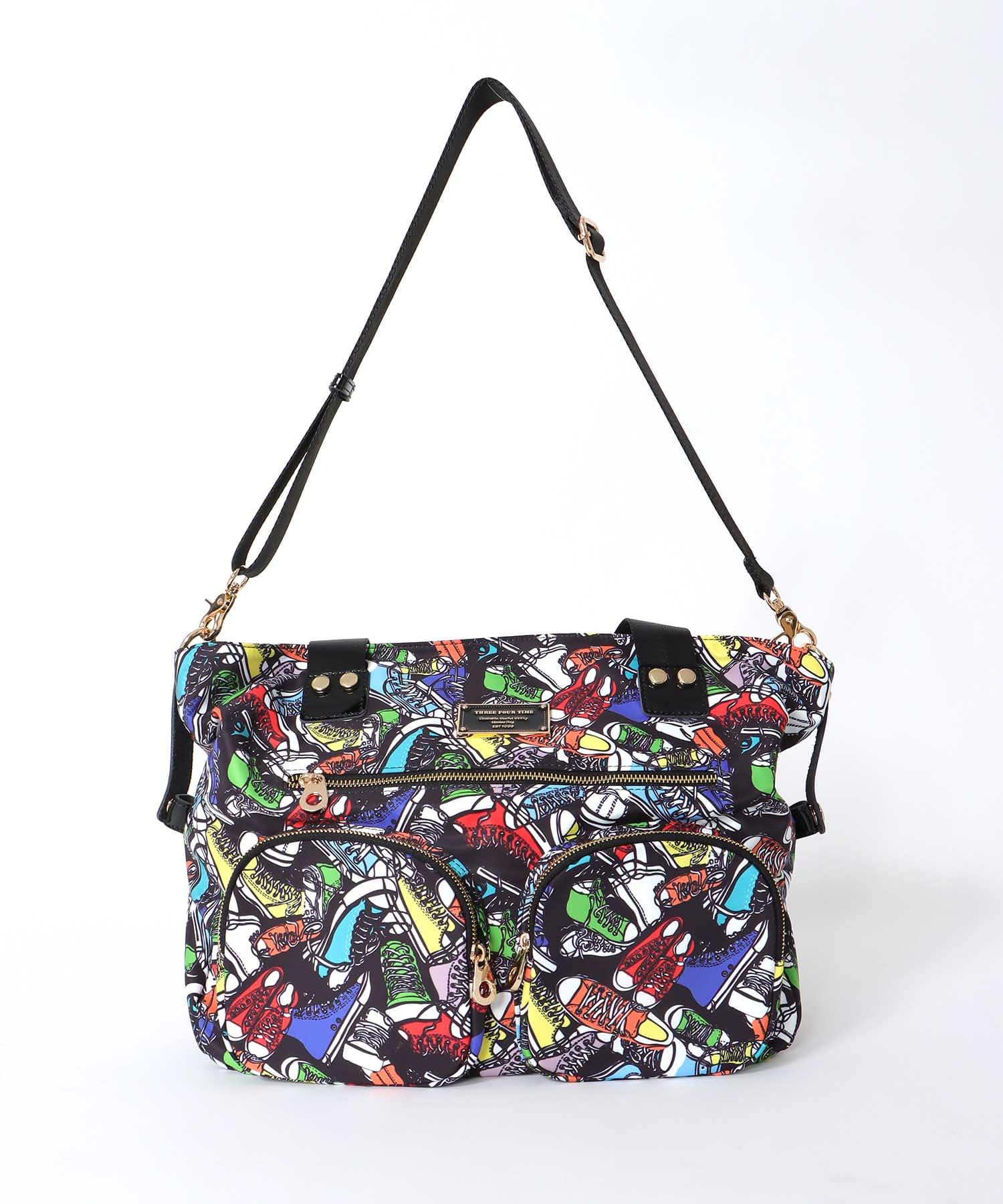 トリムパテントレザープリントBAG