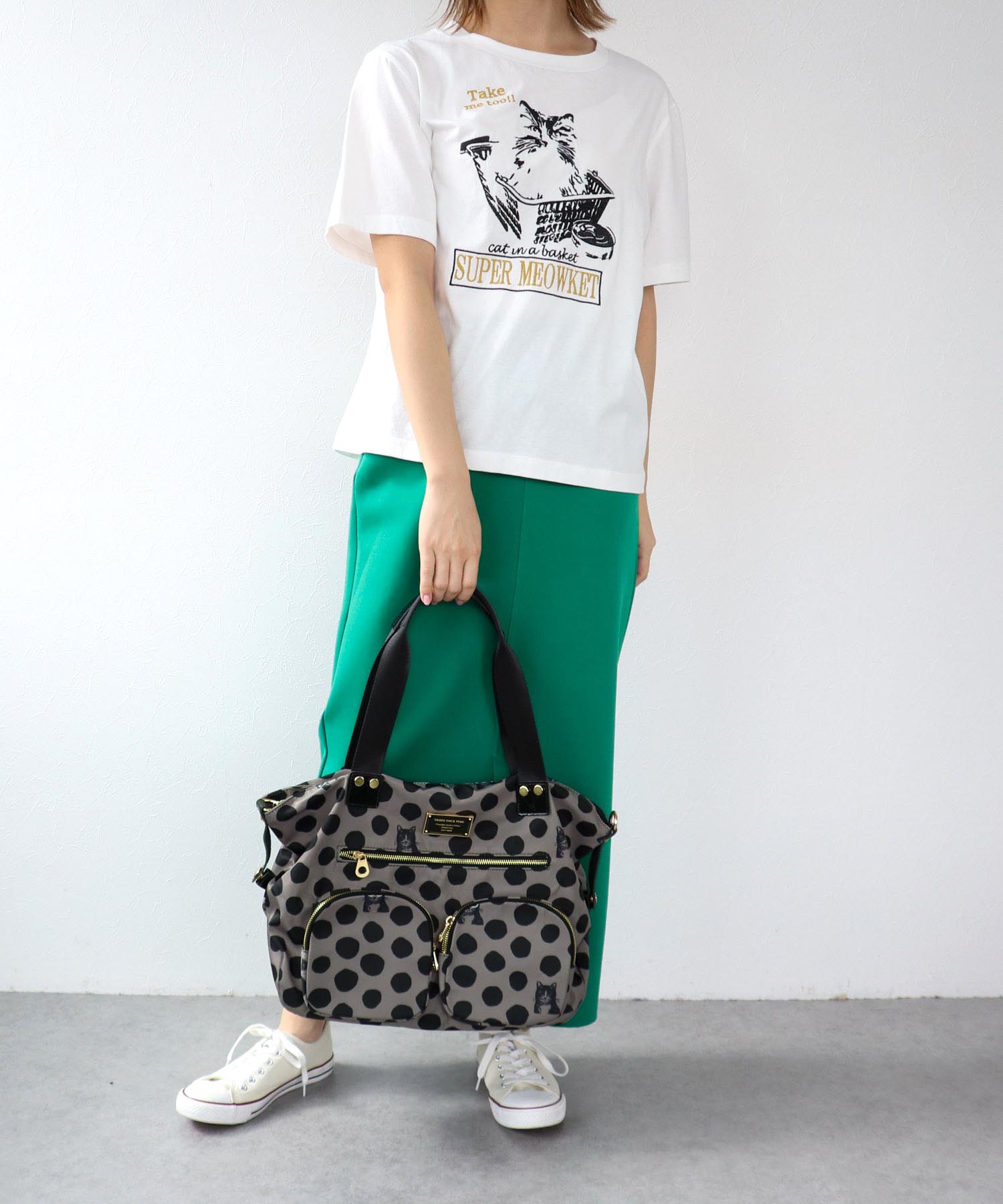 トリムパテントレザープリントBAG