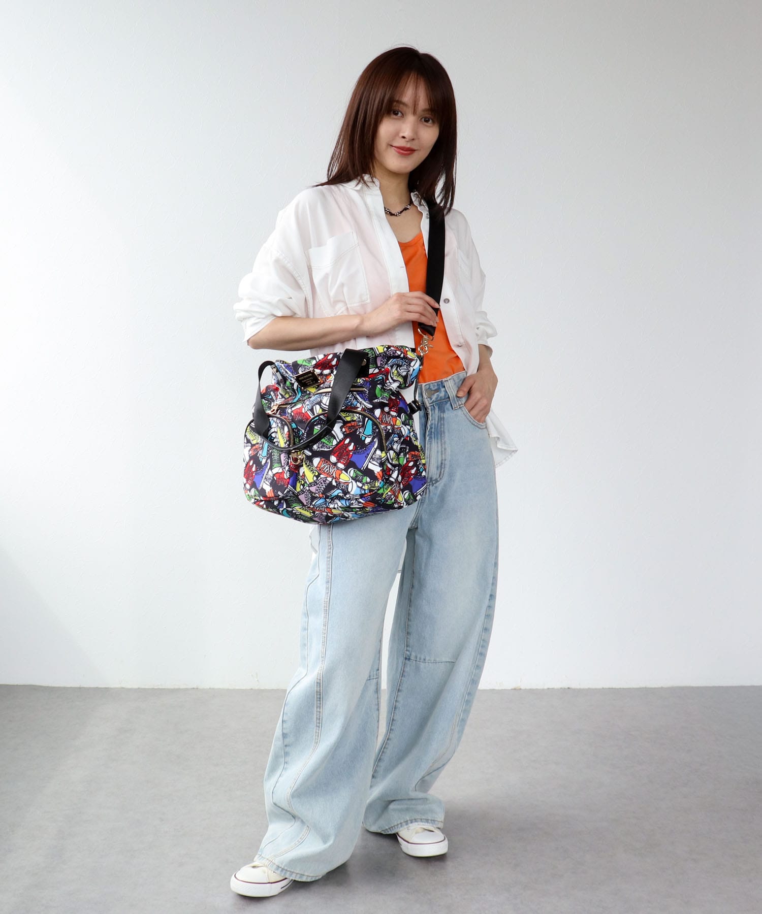 トリムパテントレザープリントBAG