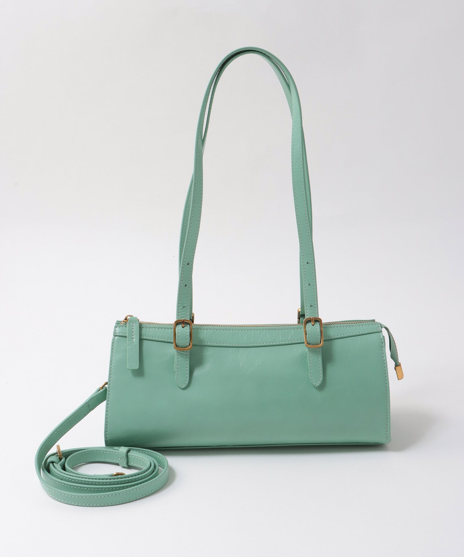 牛革横長ベルトショルダー