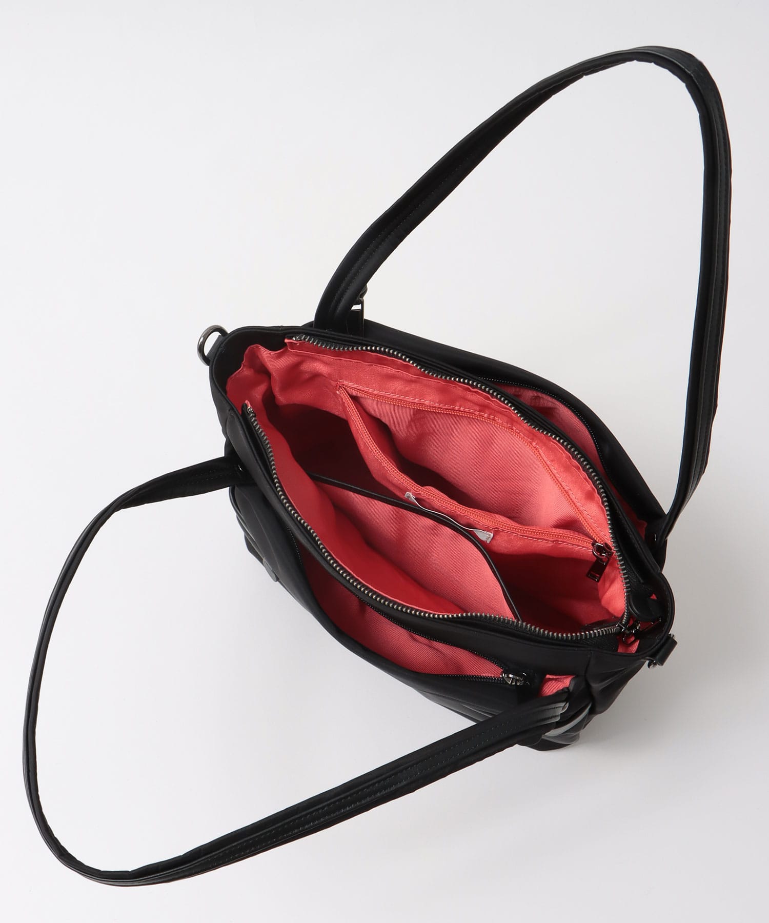 トリムレザーナイロンマチ付きトート