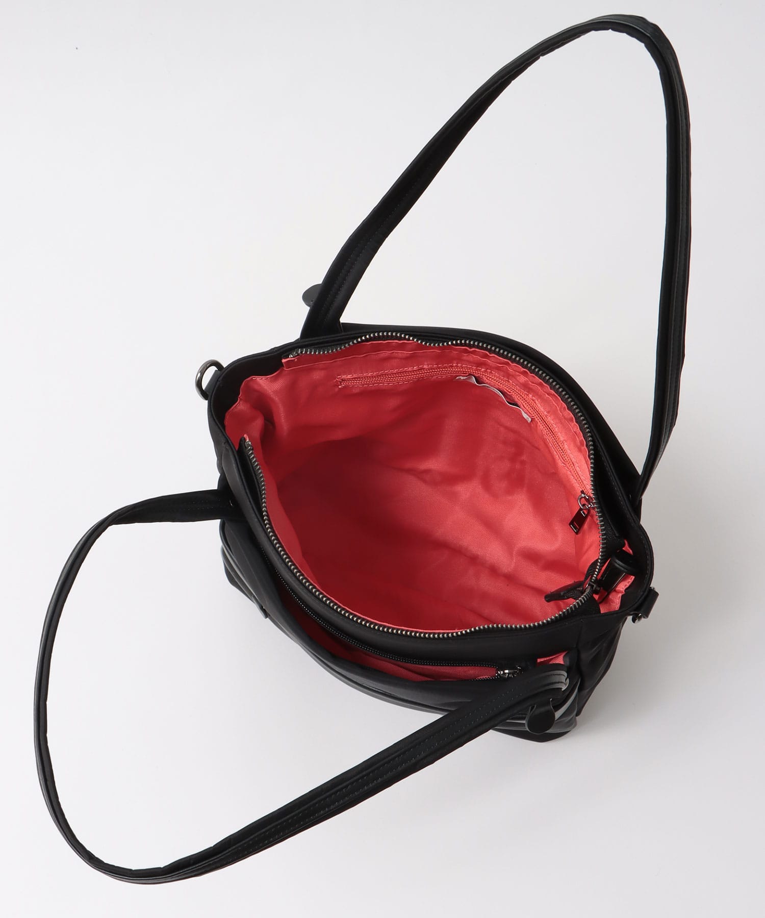 トリムレザーナイロンマチ付きトート