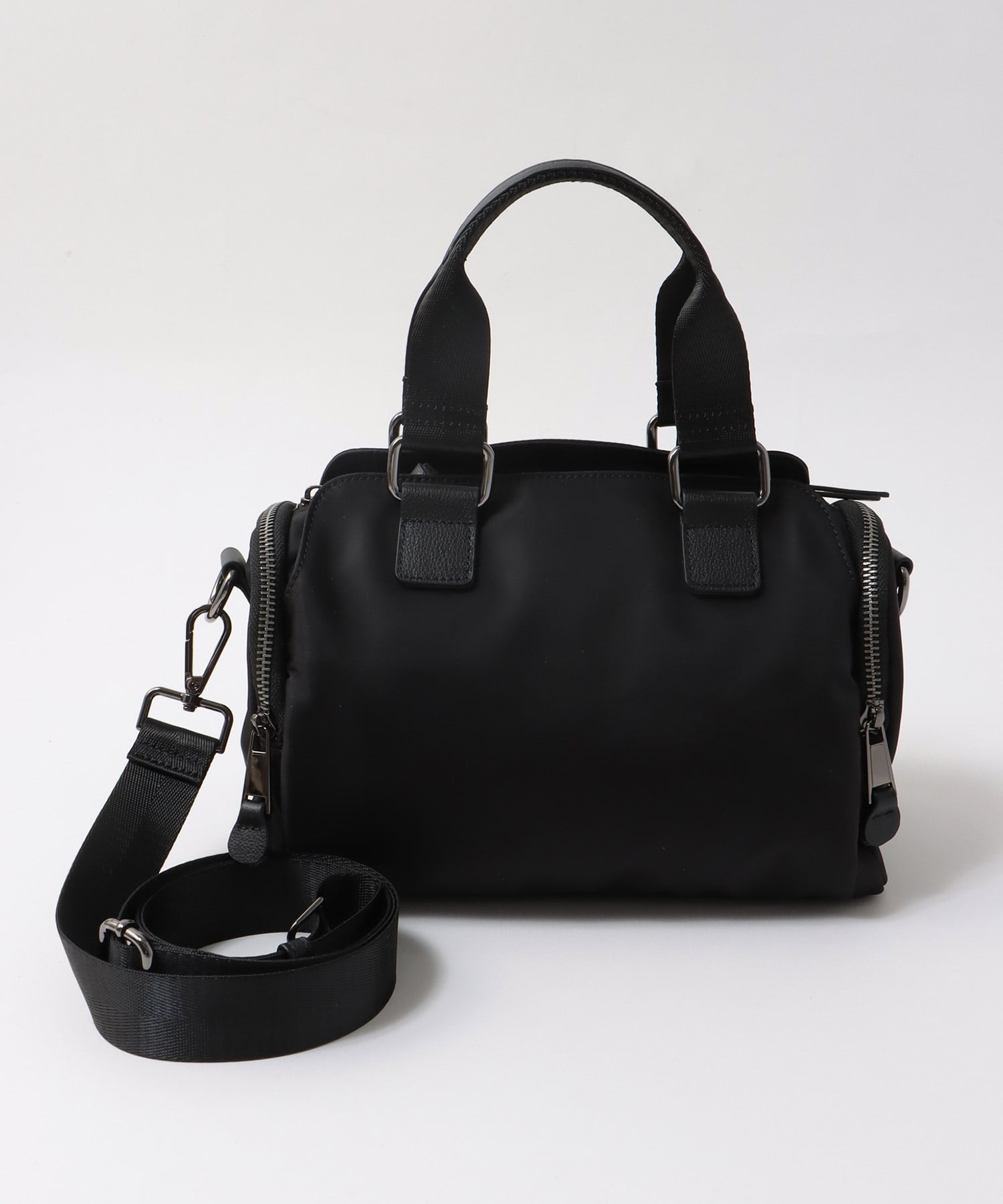 トリムレザーサイドポケットミニボストン