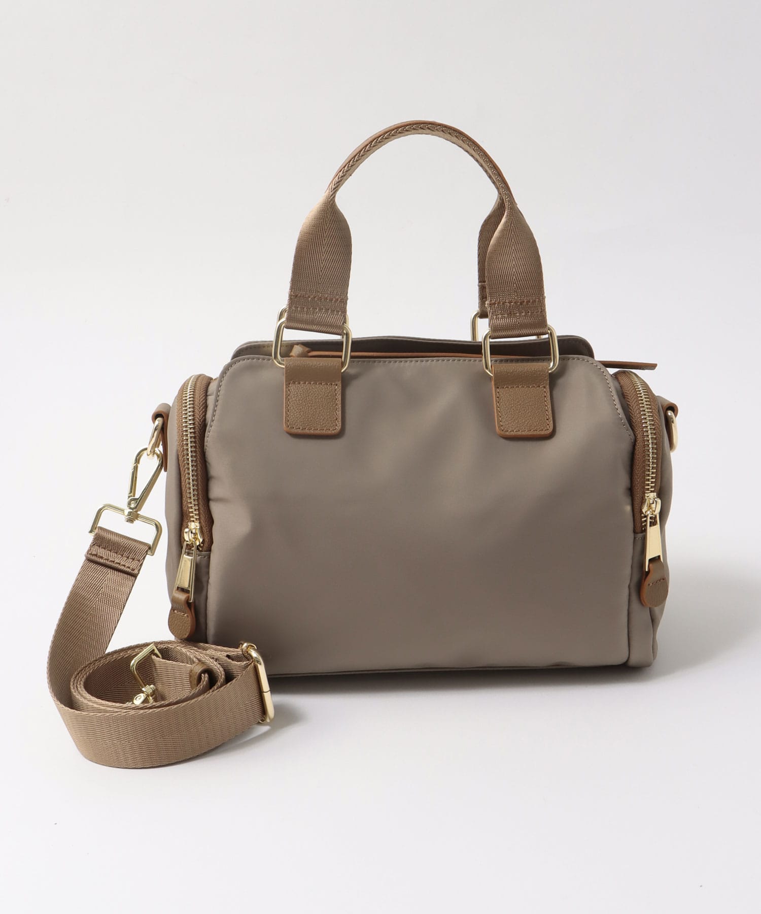 トリムレザーサイドポケットミニボストン