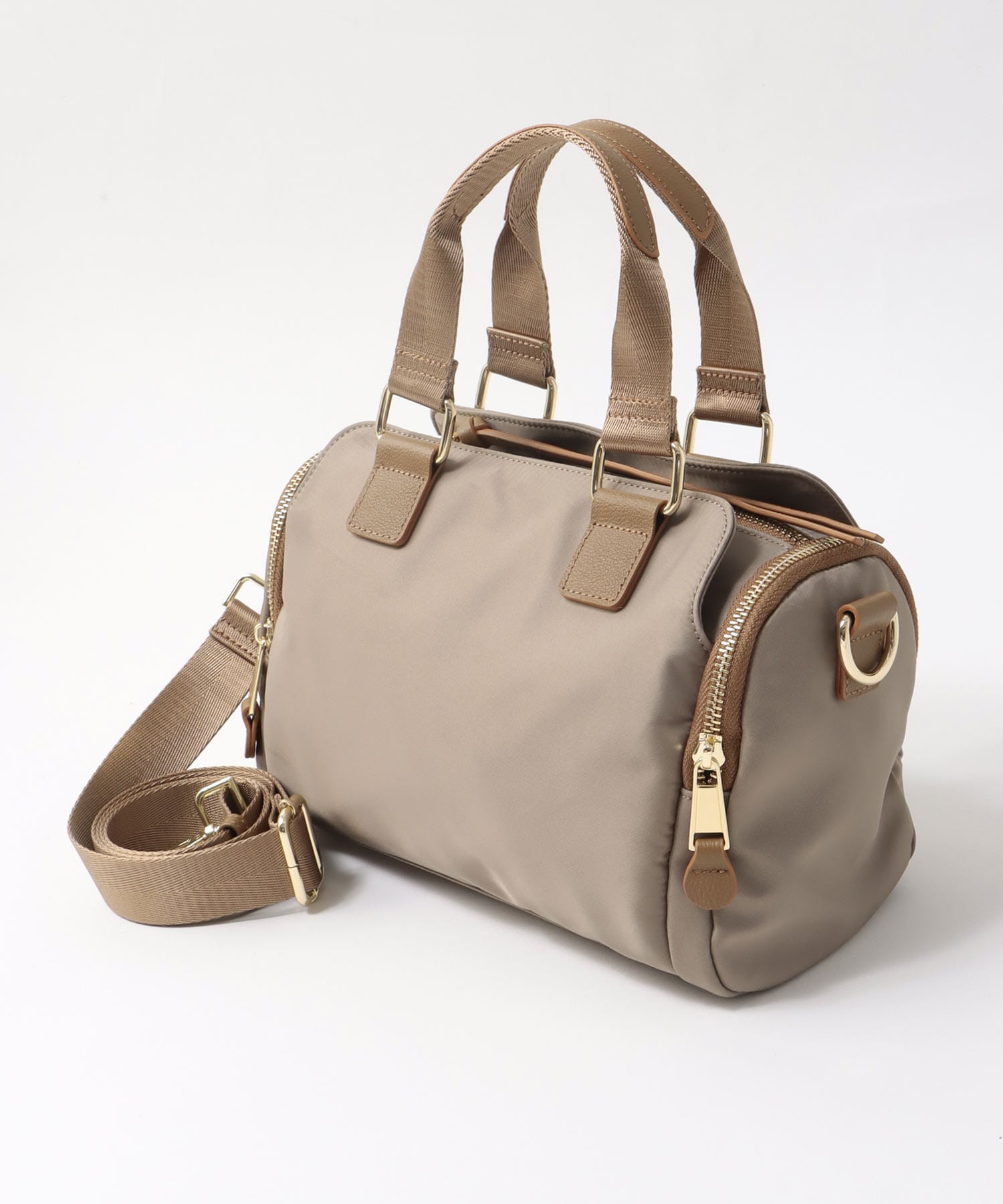 トリムレザーサイドポケットミニボストン