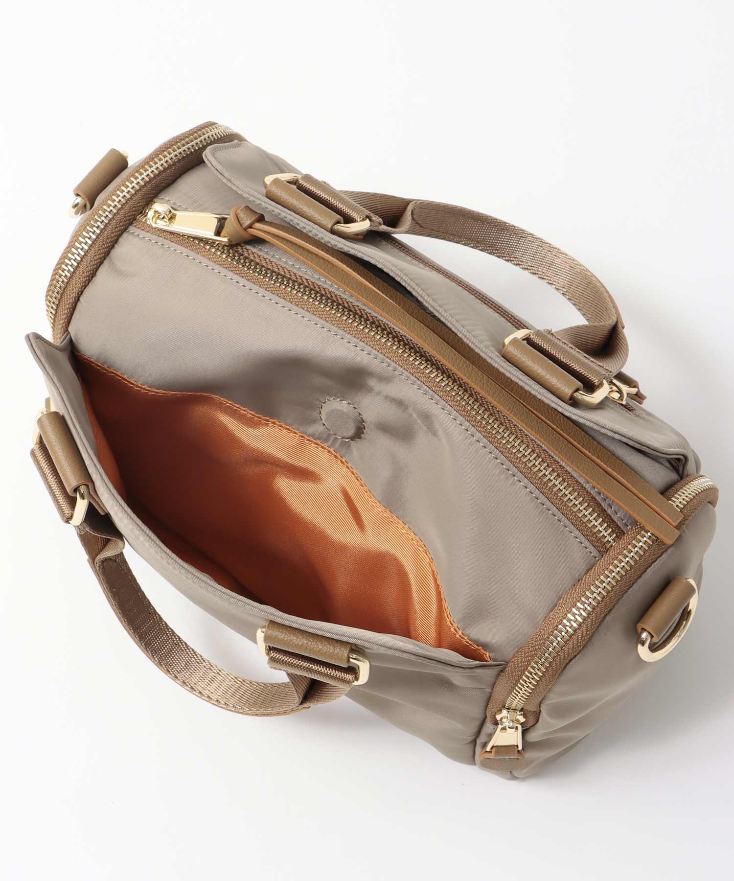 トリムレザーサイドポケットミニボストン