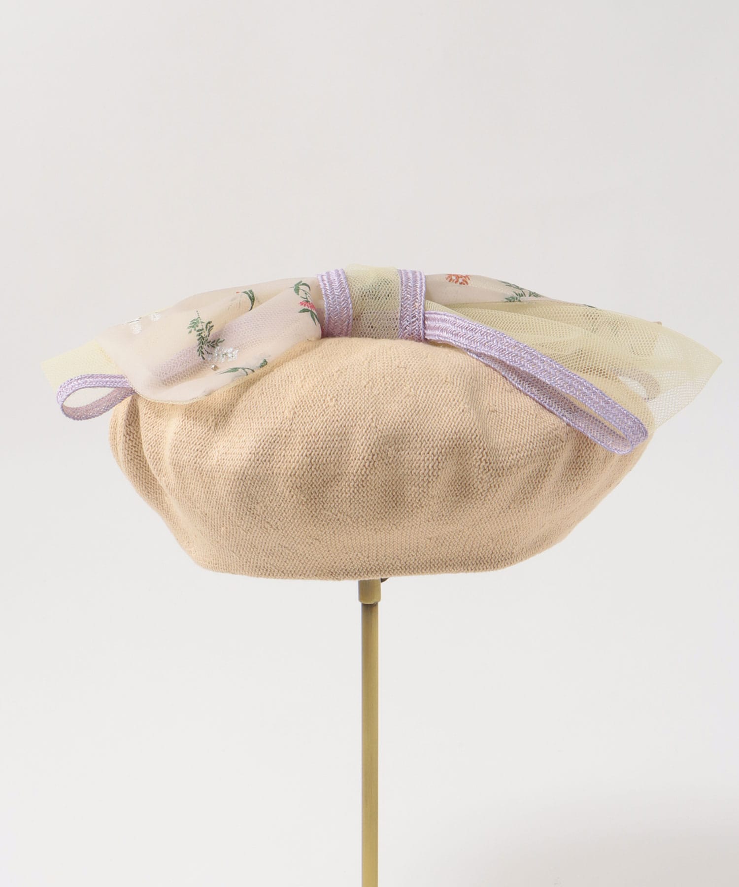 花柄オーガンジーリボンベレー