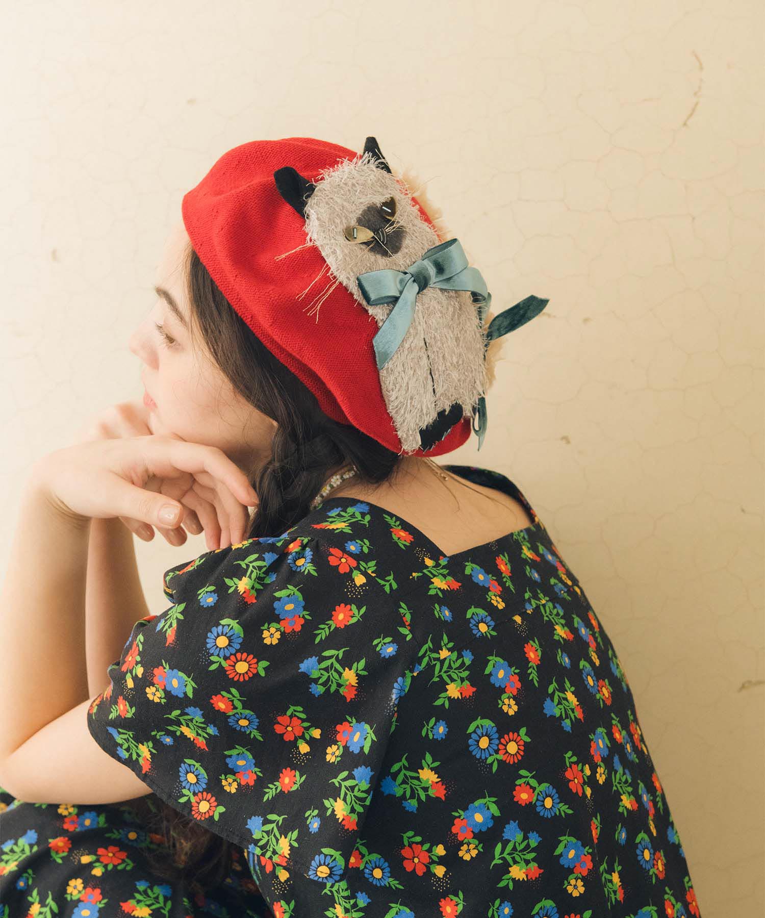 ＜一部店舗・WEB限定＞夏毛のシャムNECOベレー