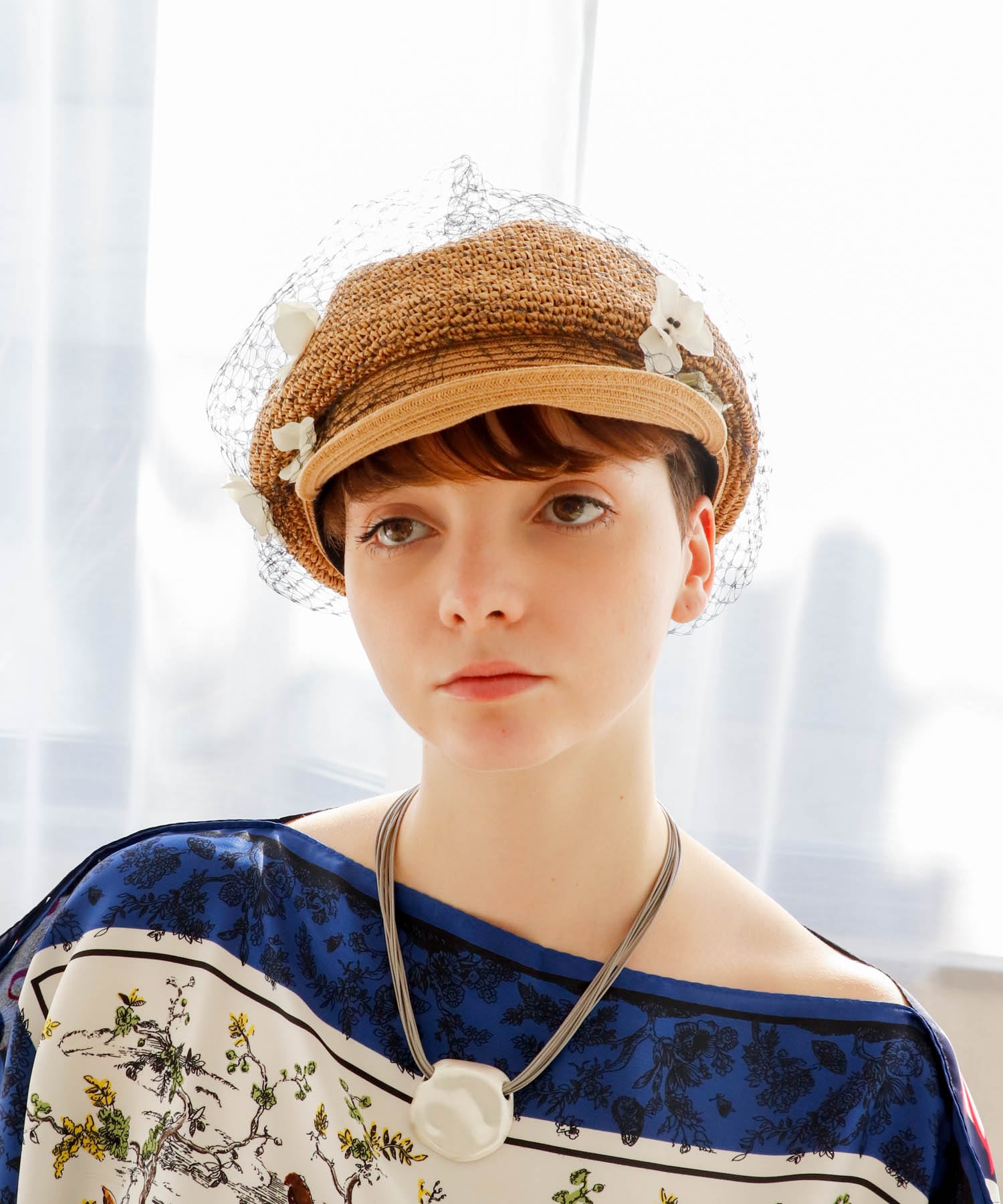 小花ベールキャスケット