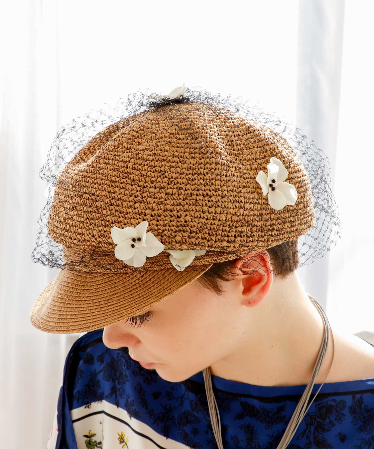 小花ベールキャスケット