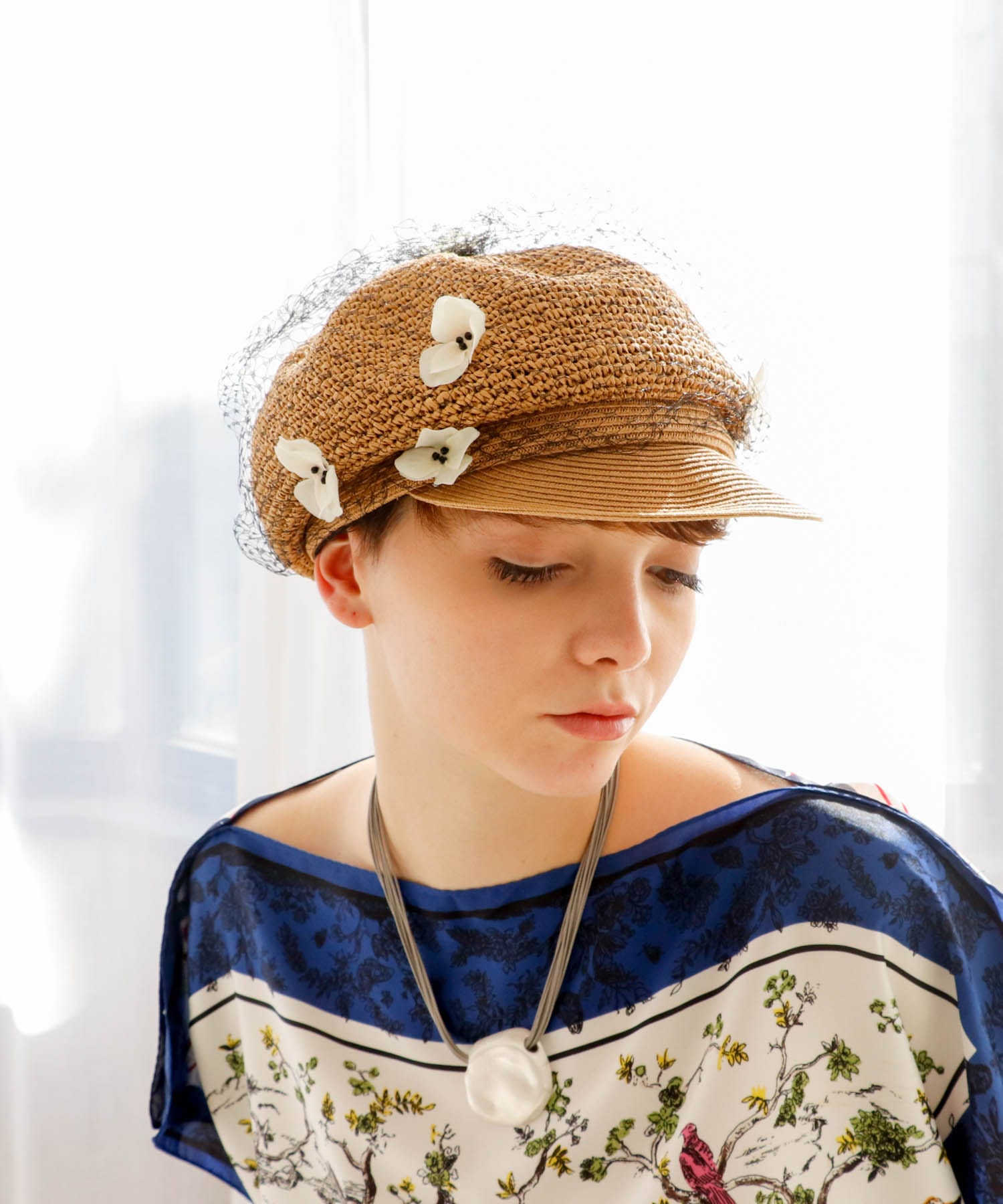 小花ベールキャスケット