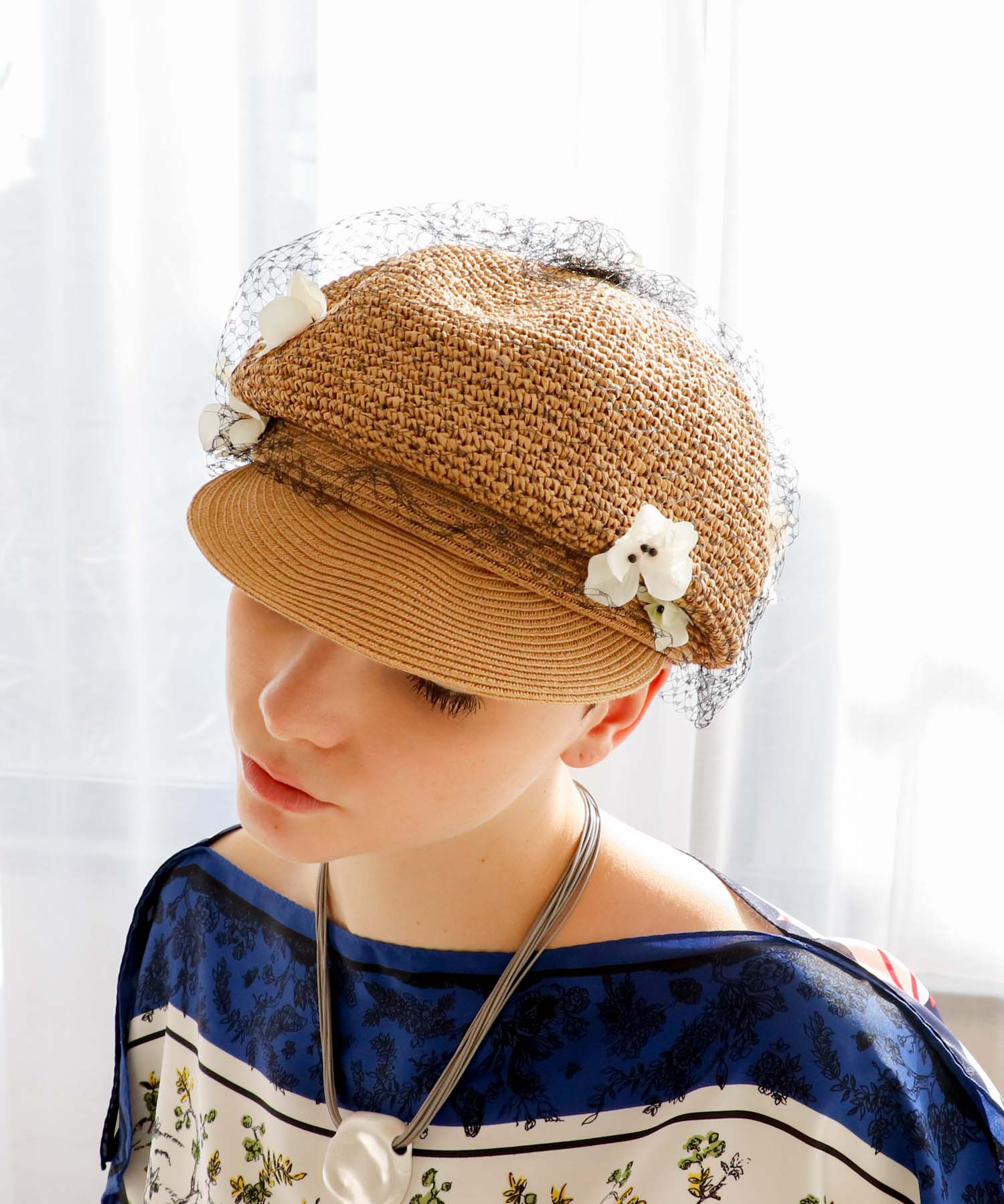 小花ベールキャスケット