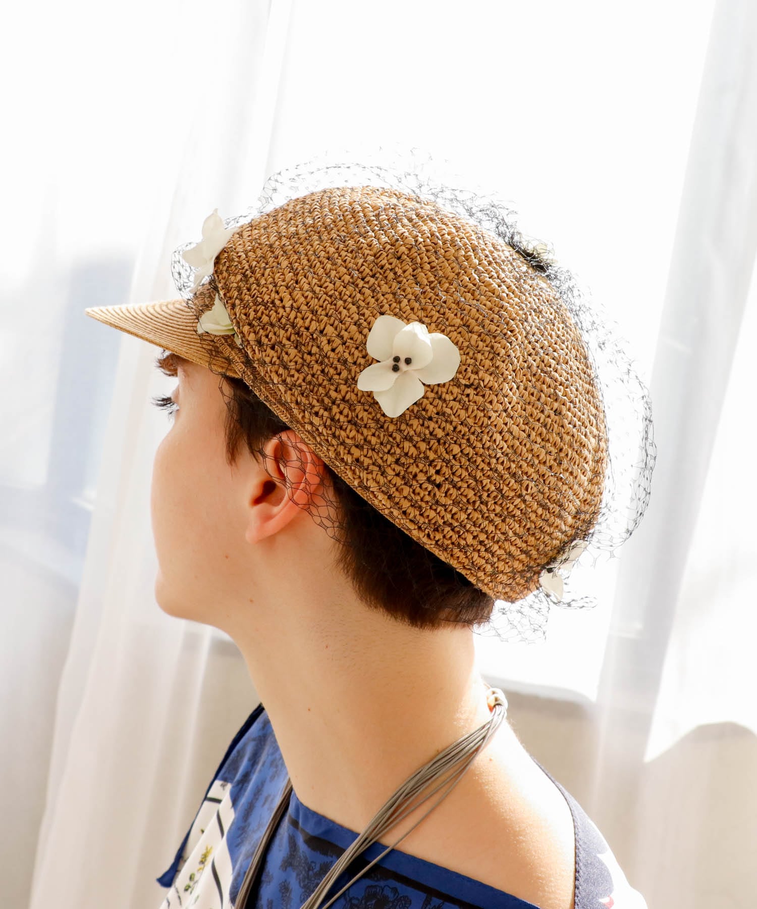 小花ベールキャスケット