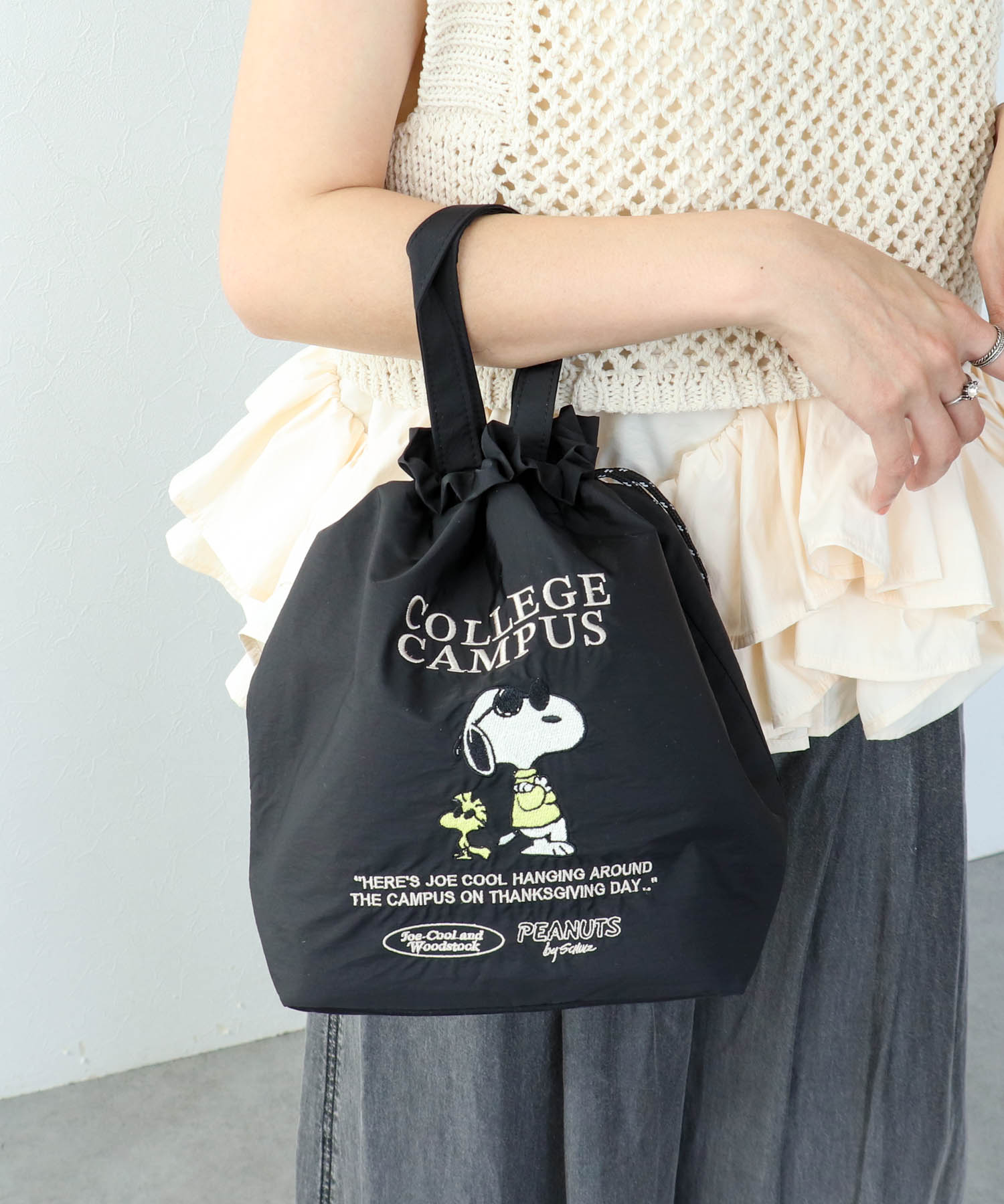 【保冷･保温】PEANUTS／保冷巾着トート