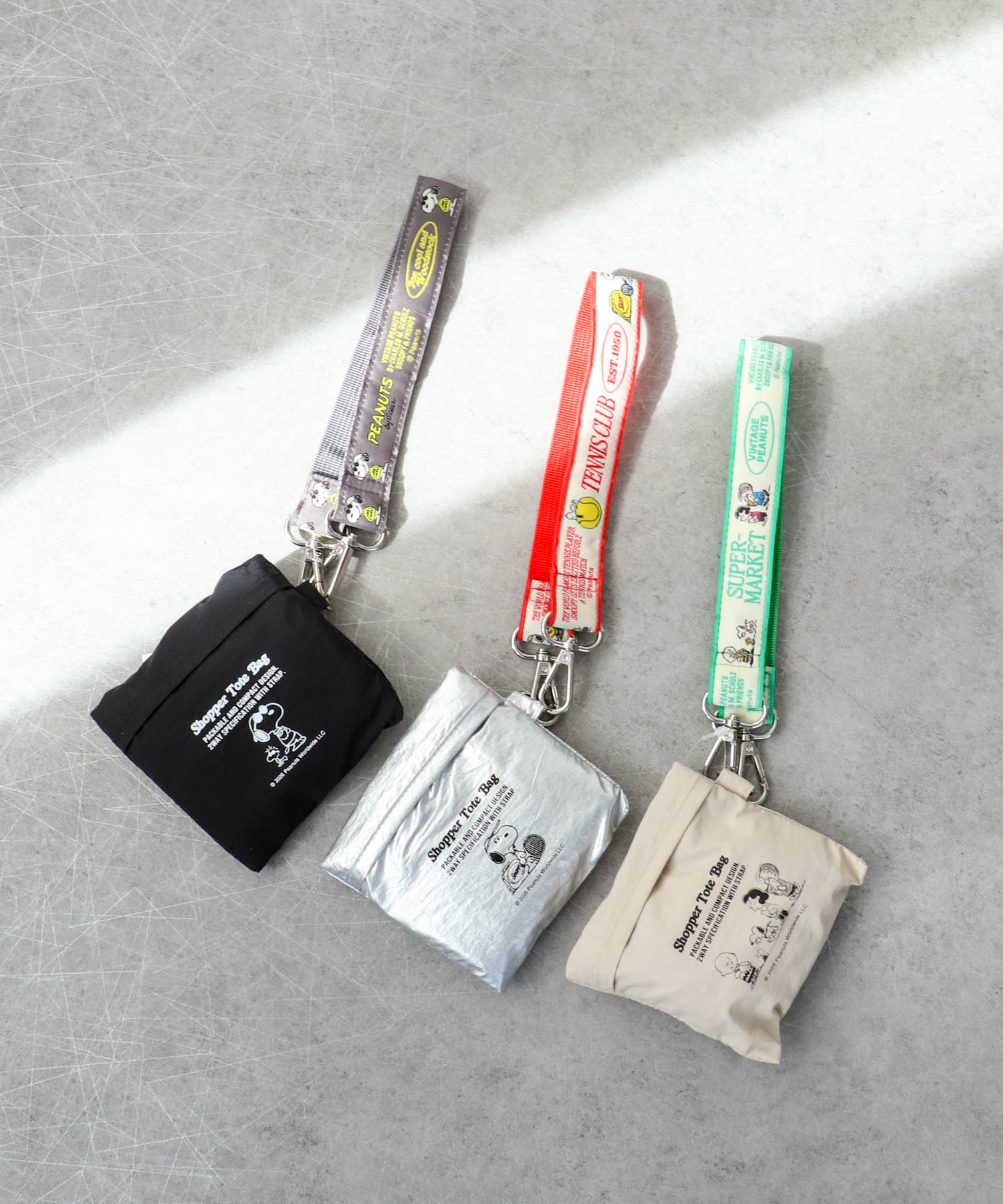 【2WAY仕様】PEANUTS／ストラップ付ショッパーBAG