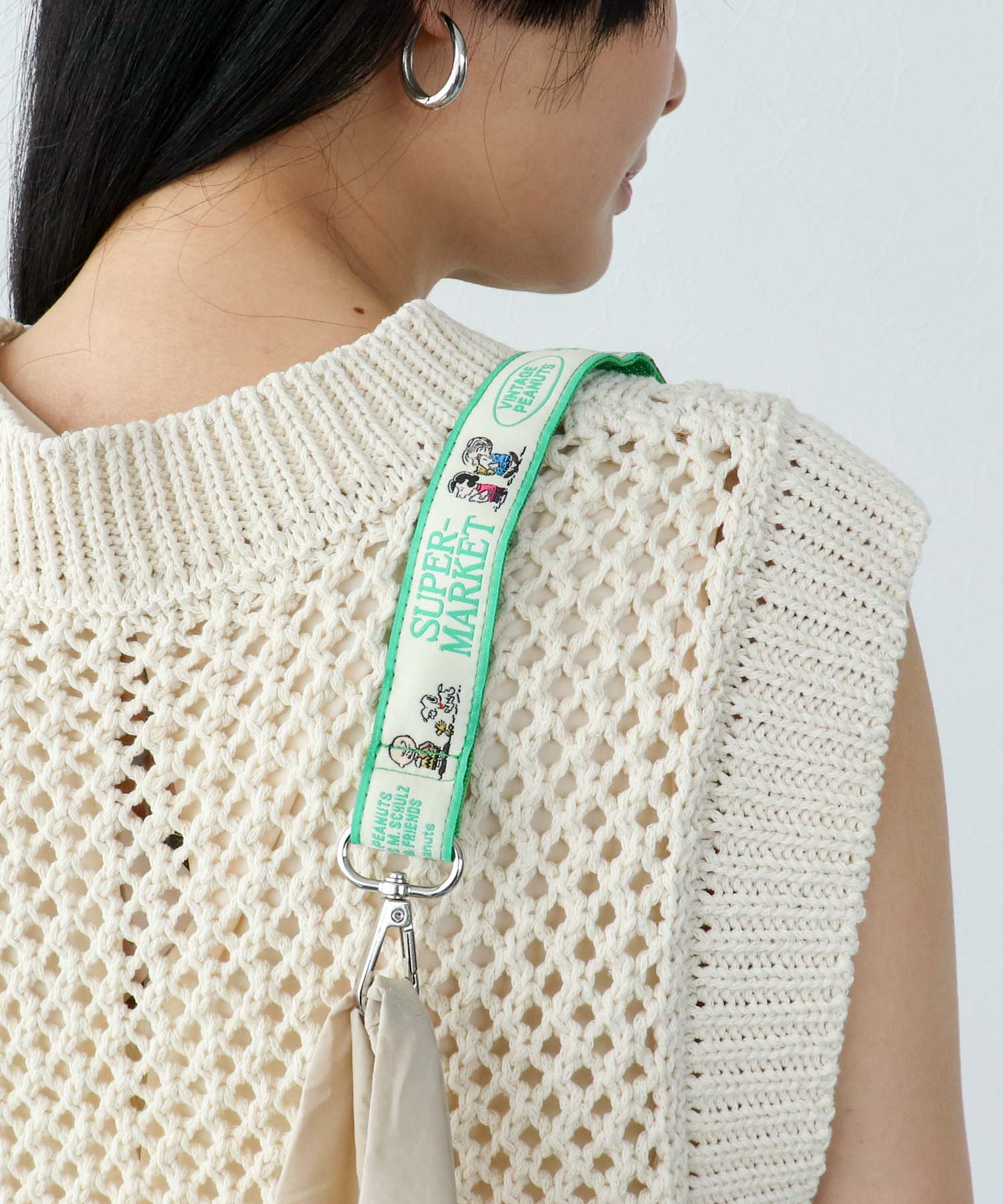 【2WAY仕様】PEANUTS／ストラップ付ショッパーBAG