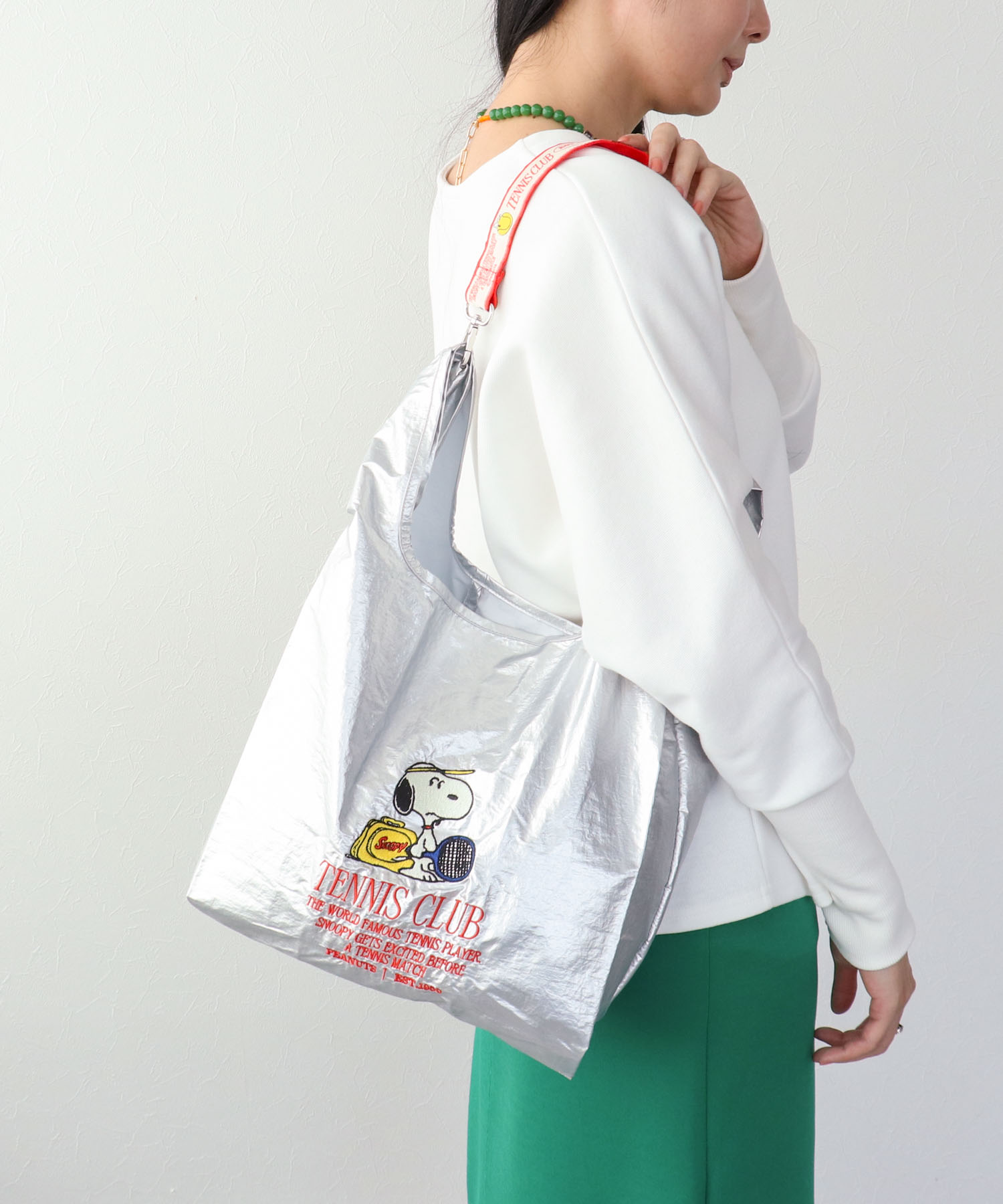 【2WAY仕様】PEANUTS／ストラップ付ショッパーBAG