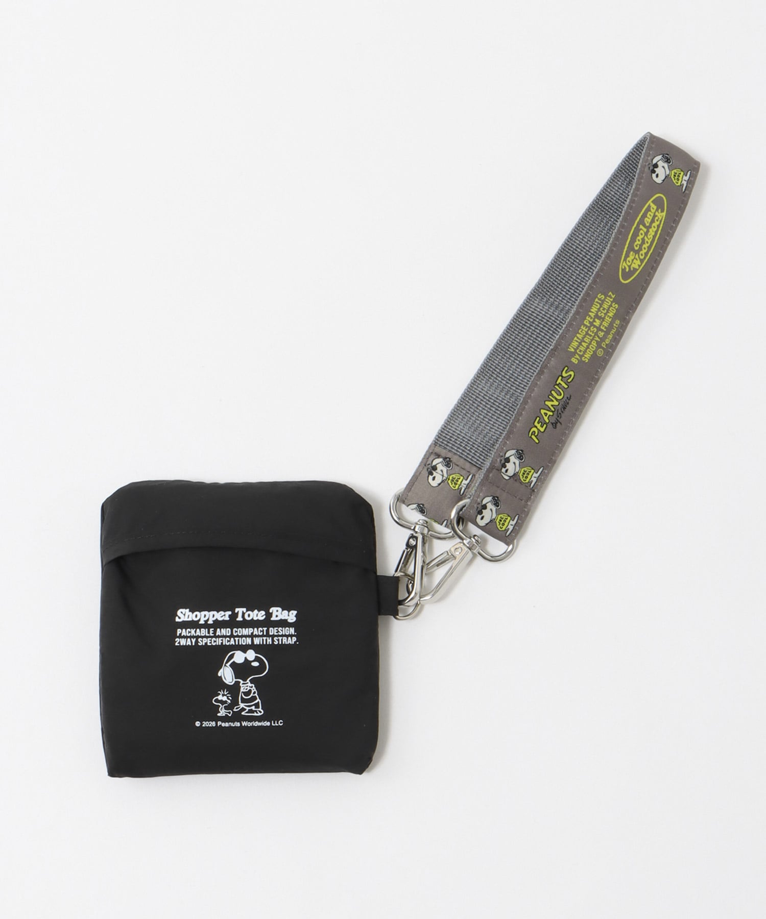 【2WAY仕様】PEANUTS／ストラップ付ショッパーBAG