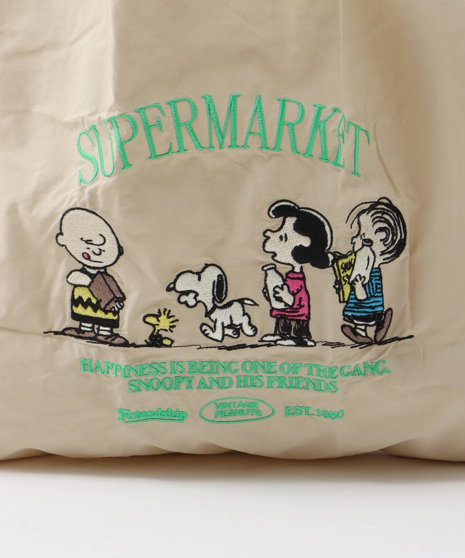 【2WAY仕様】PEANUTS／ストラップ付ショッパーBAG