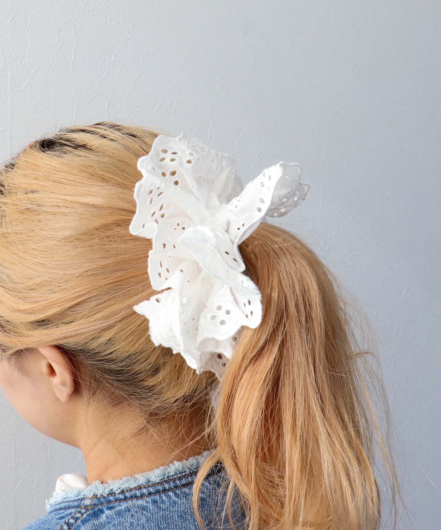 スカラップレースシュシュ