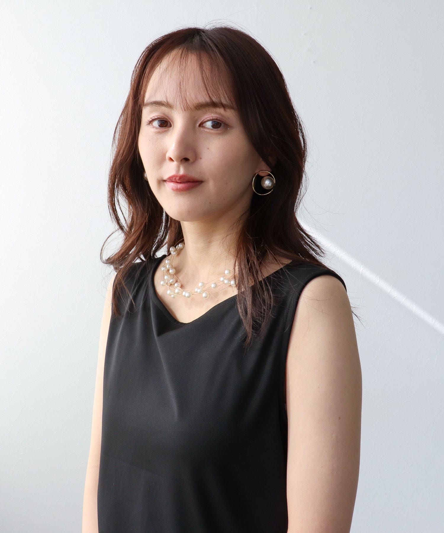 大玉パールフレームピアス