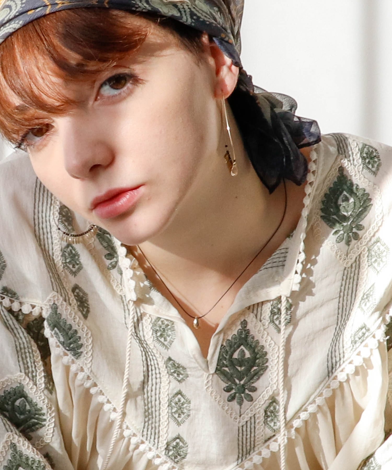 メタルドロップヒモネックレス