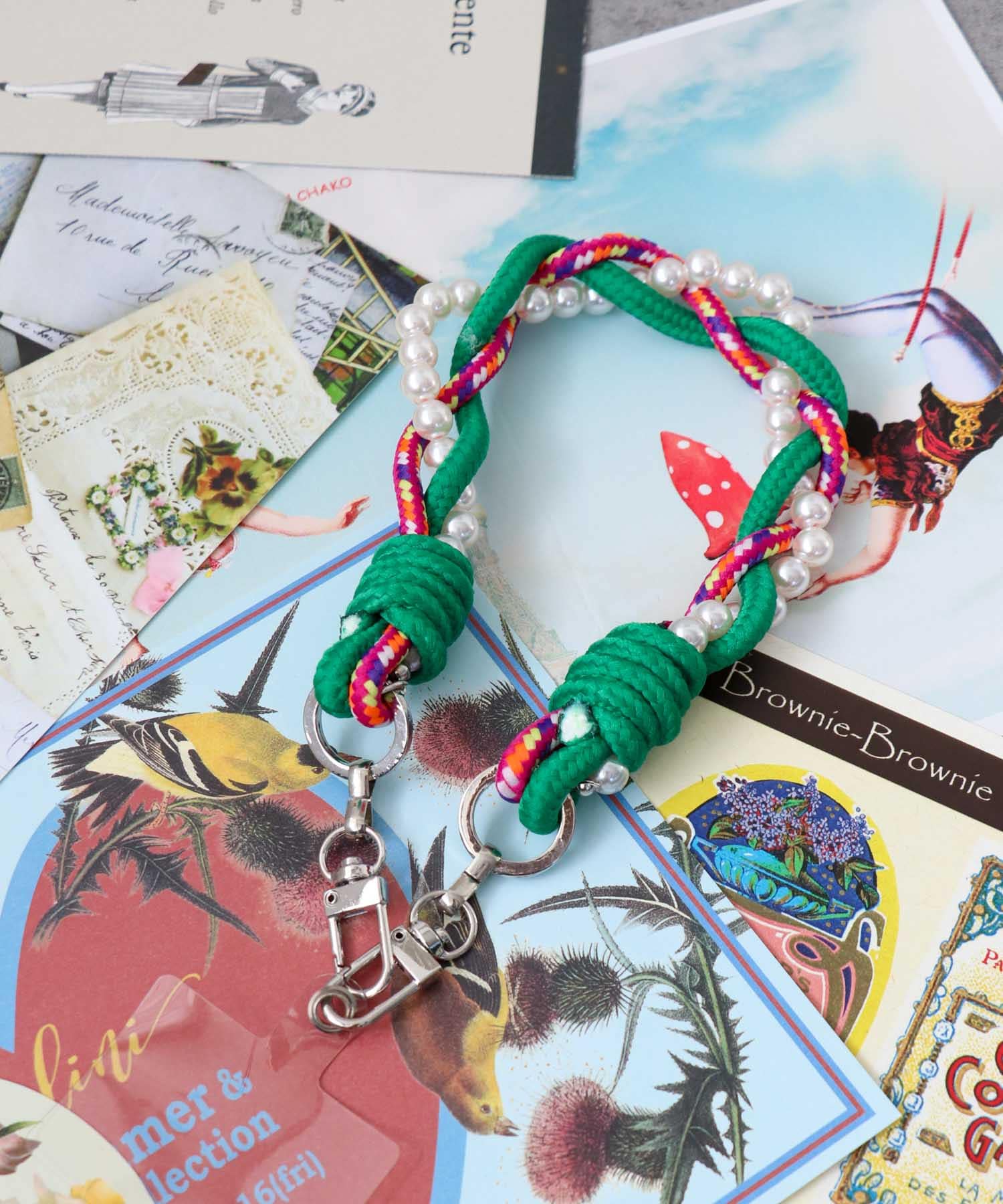 パール×パラコードストラップ