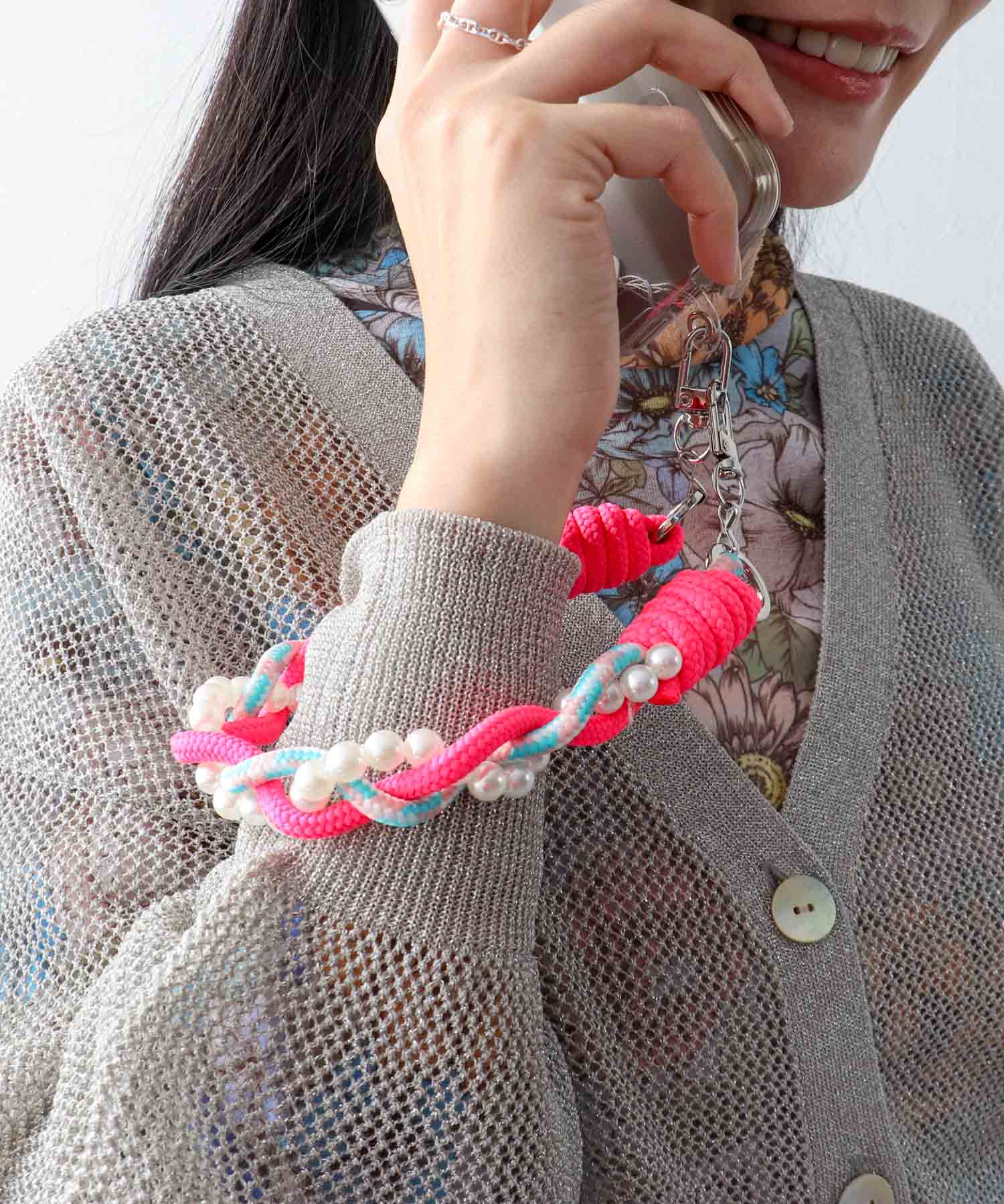 パール×パラコードストラップ