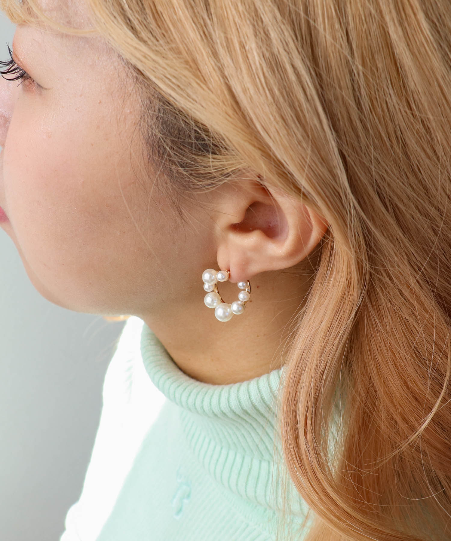 パールラウンドワンタッチピアス