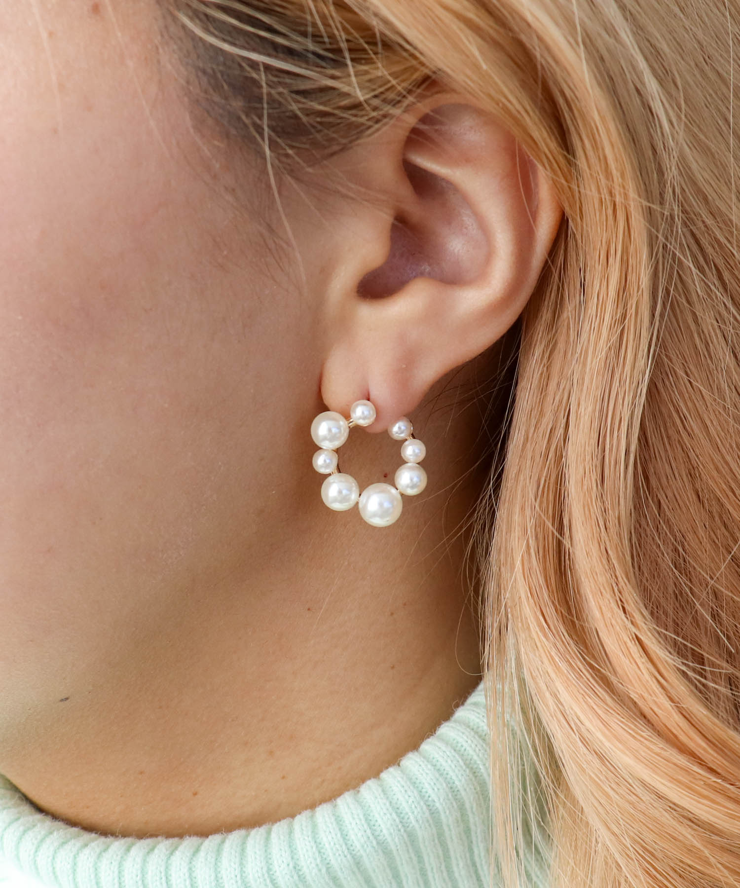 パールラウンドワンタッチピアス
