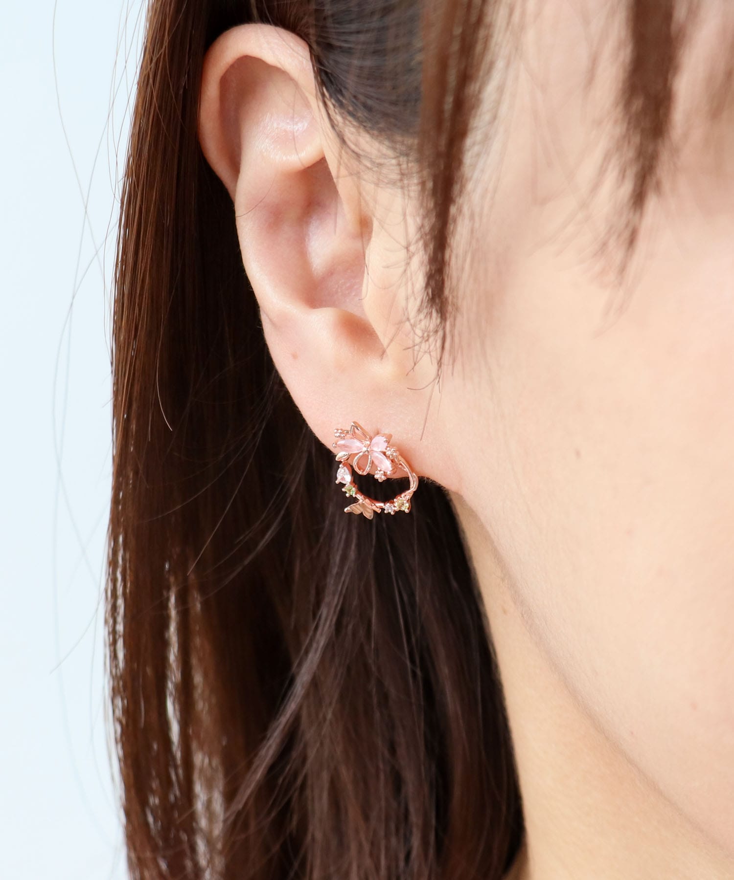 桜リースピアス