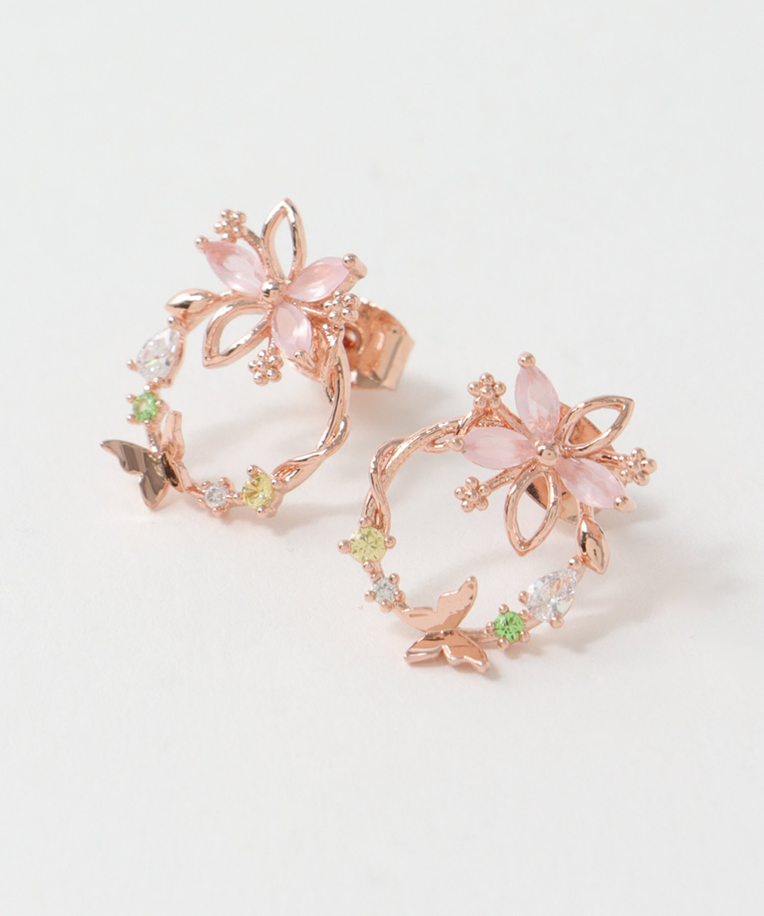 桜リースピアス