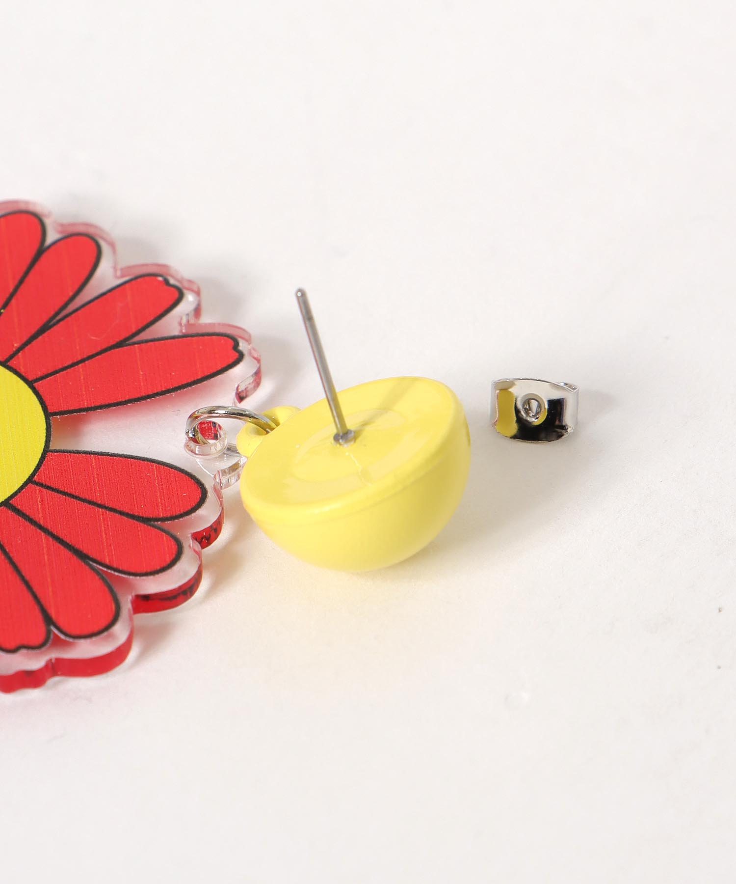 アクリルプリントフラワーピアス