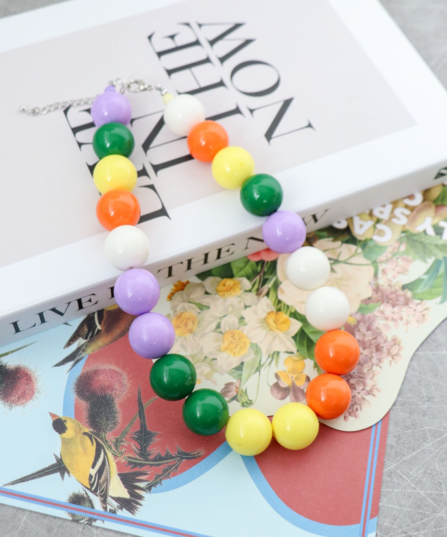 マルチカラーボールネックレス20mm