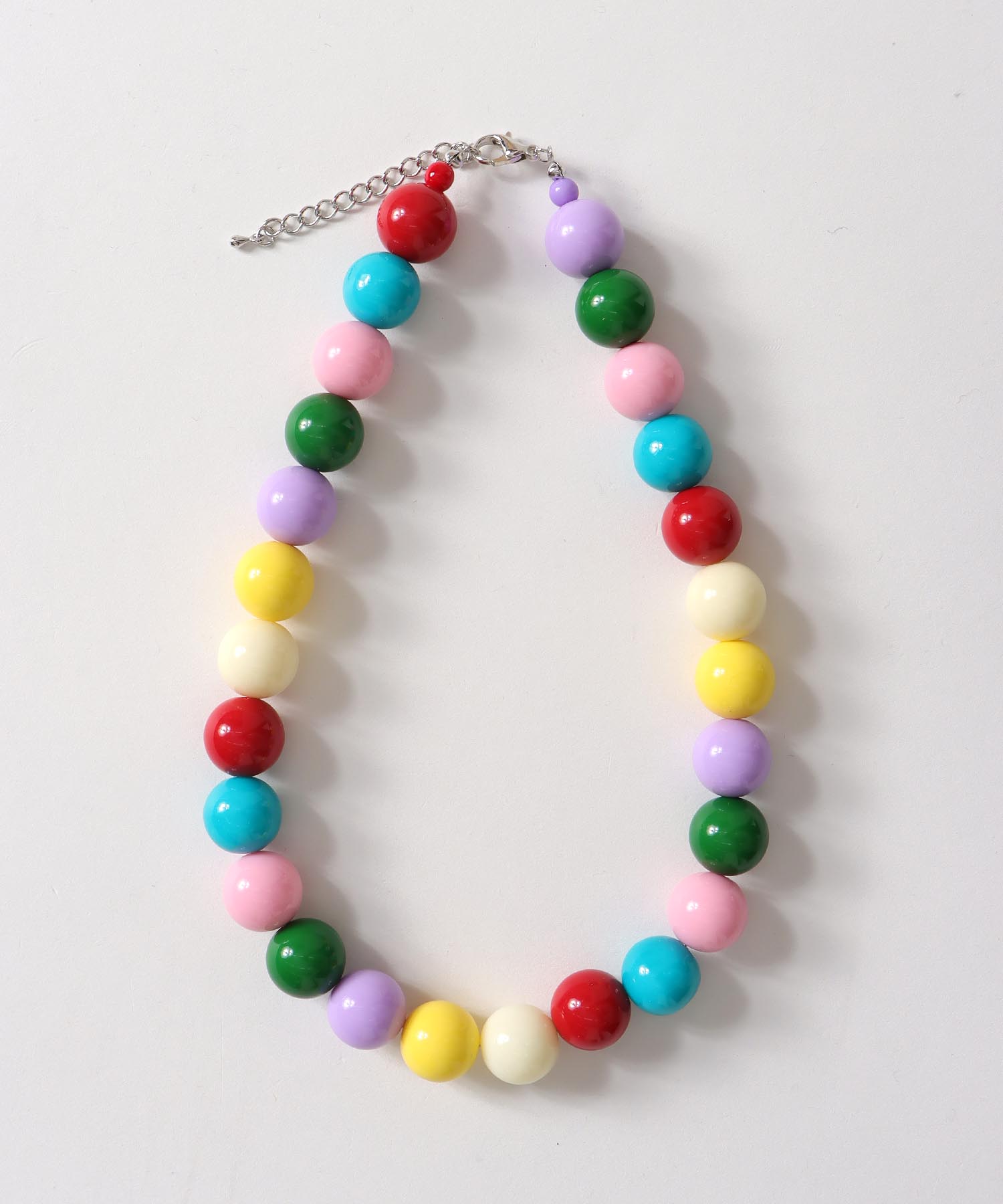 マルチカラーボールネックレス16mm
