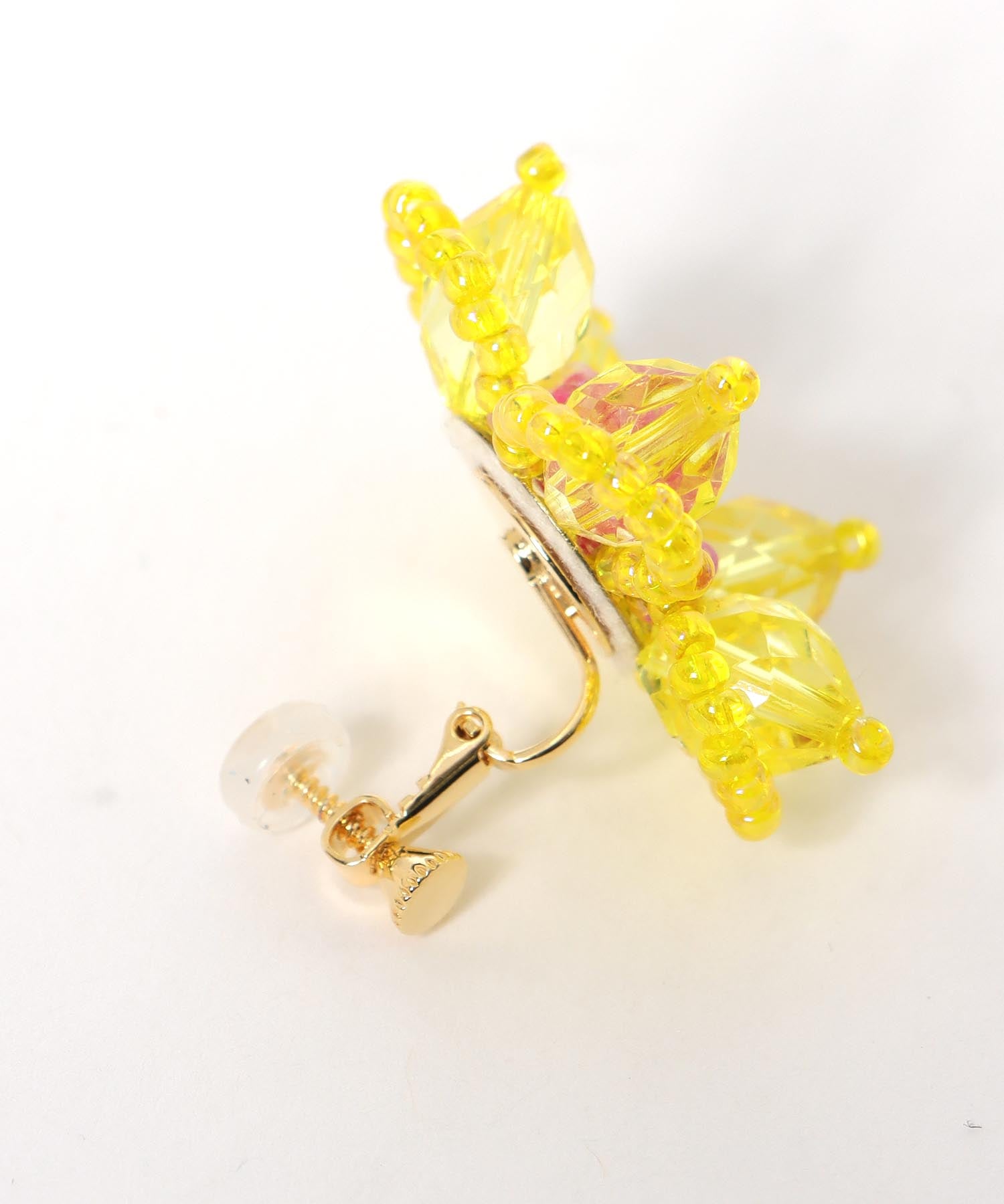 BIGビーズフラワーイヤリング