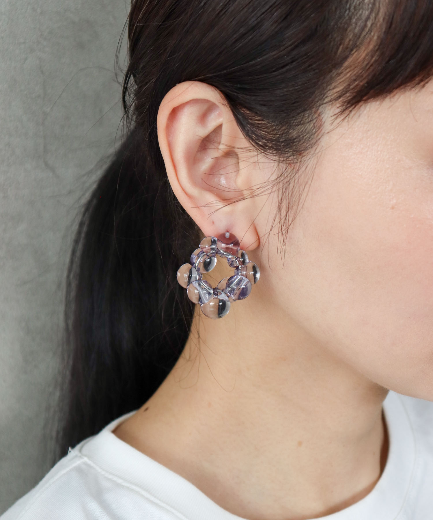 バブルリングクリアピアス