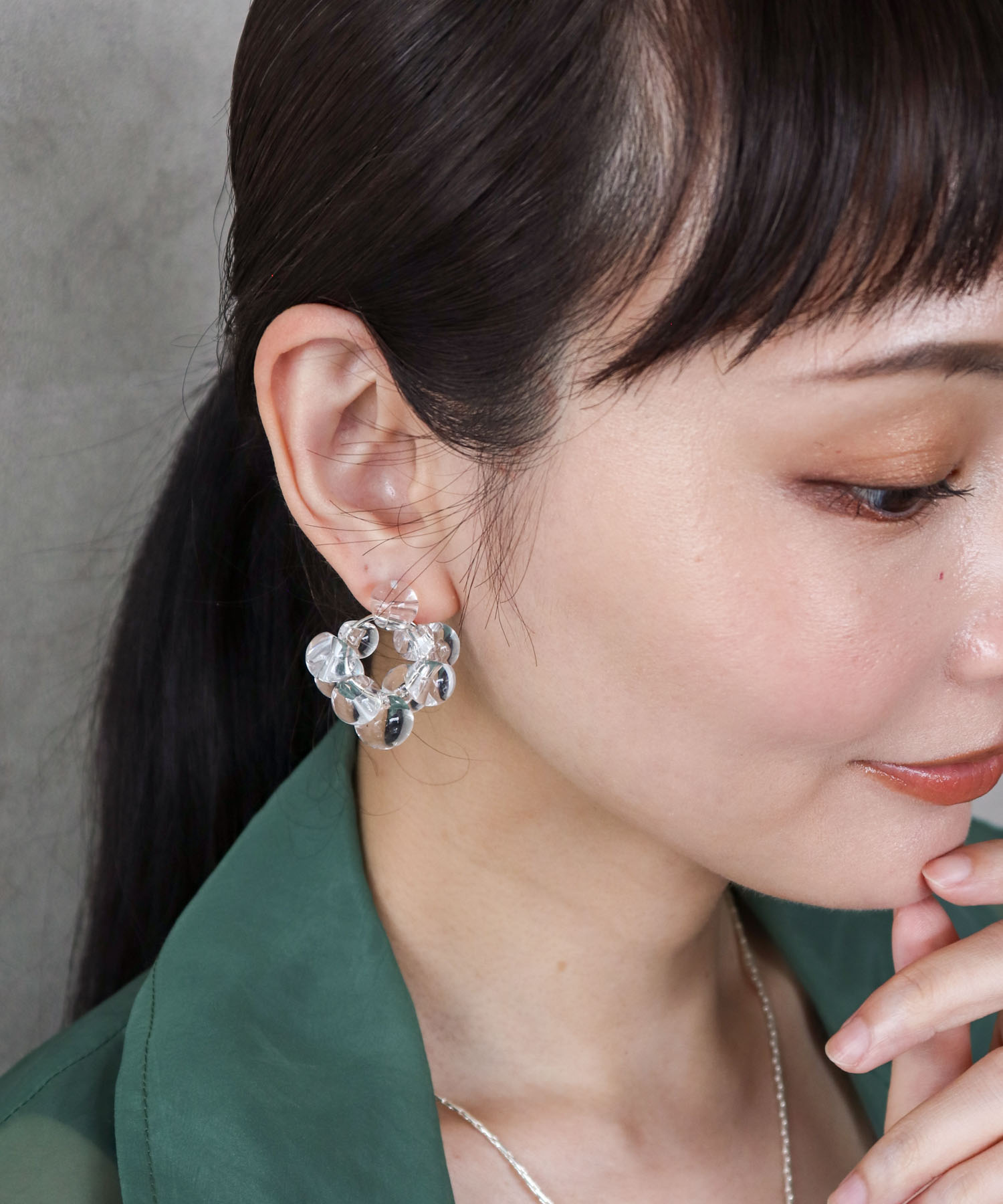 バブルリングクリアピアス