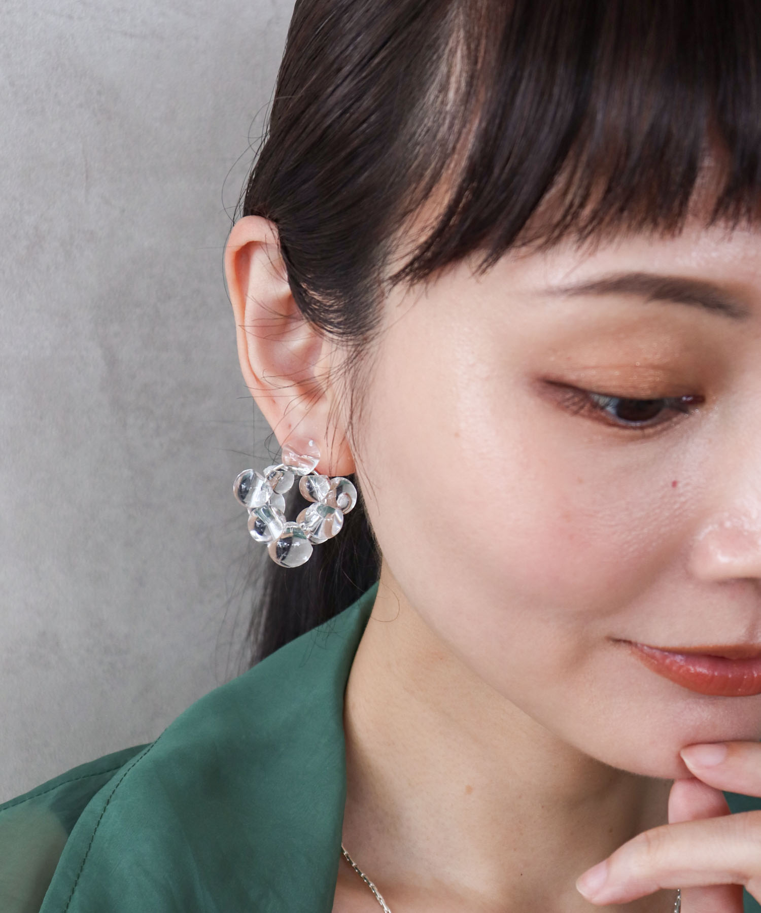 バブルリングクリアピアス