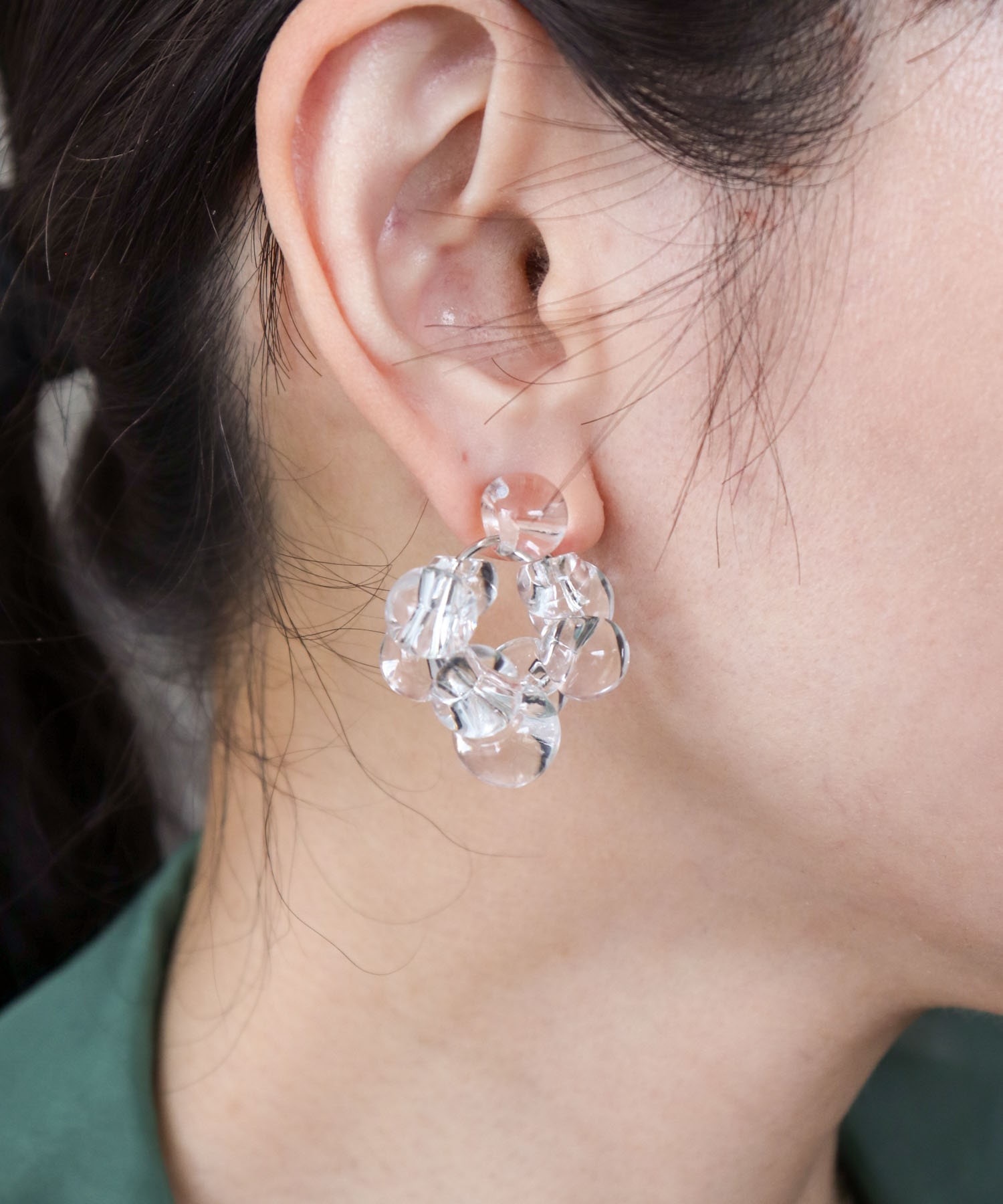 バブルリングクリアピアス