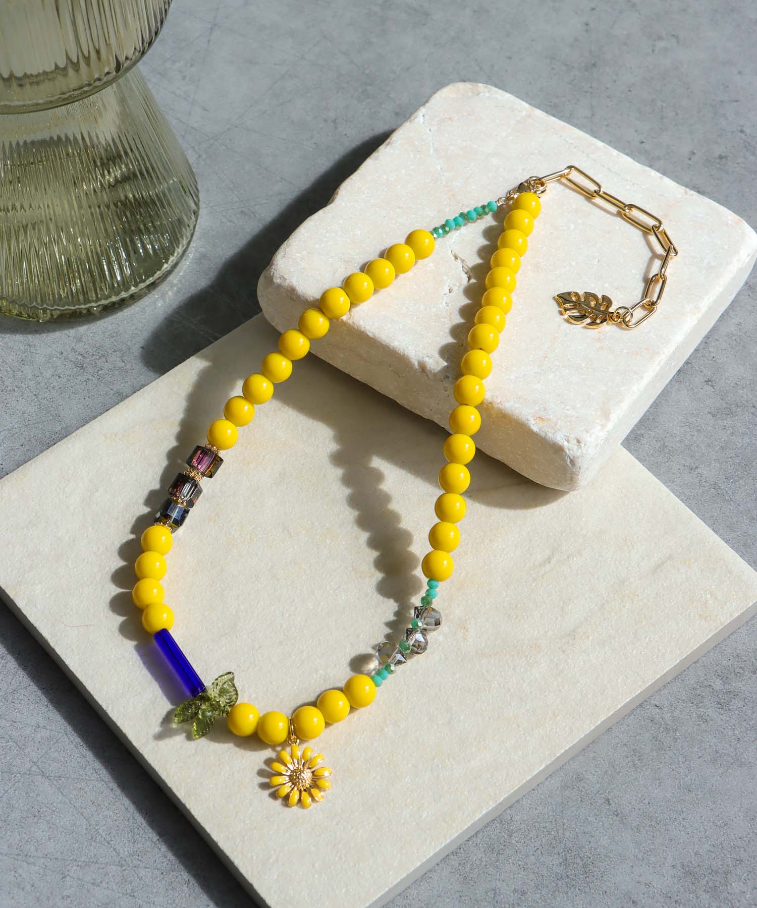 フラワーチャームカラーネックレス